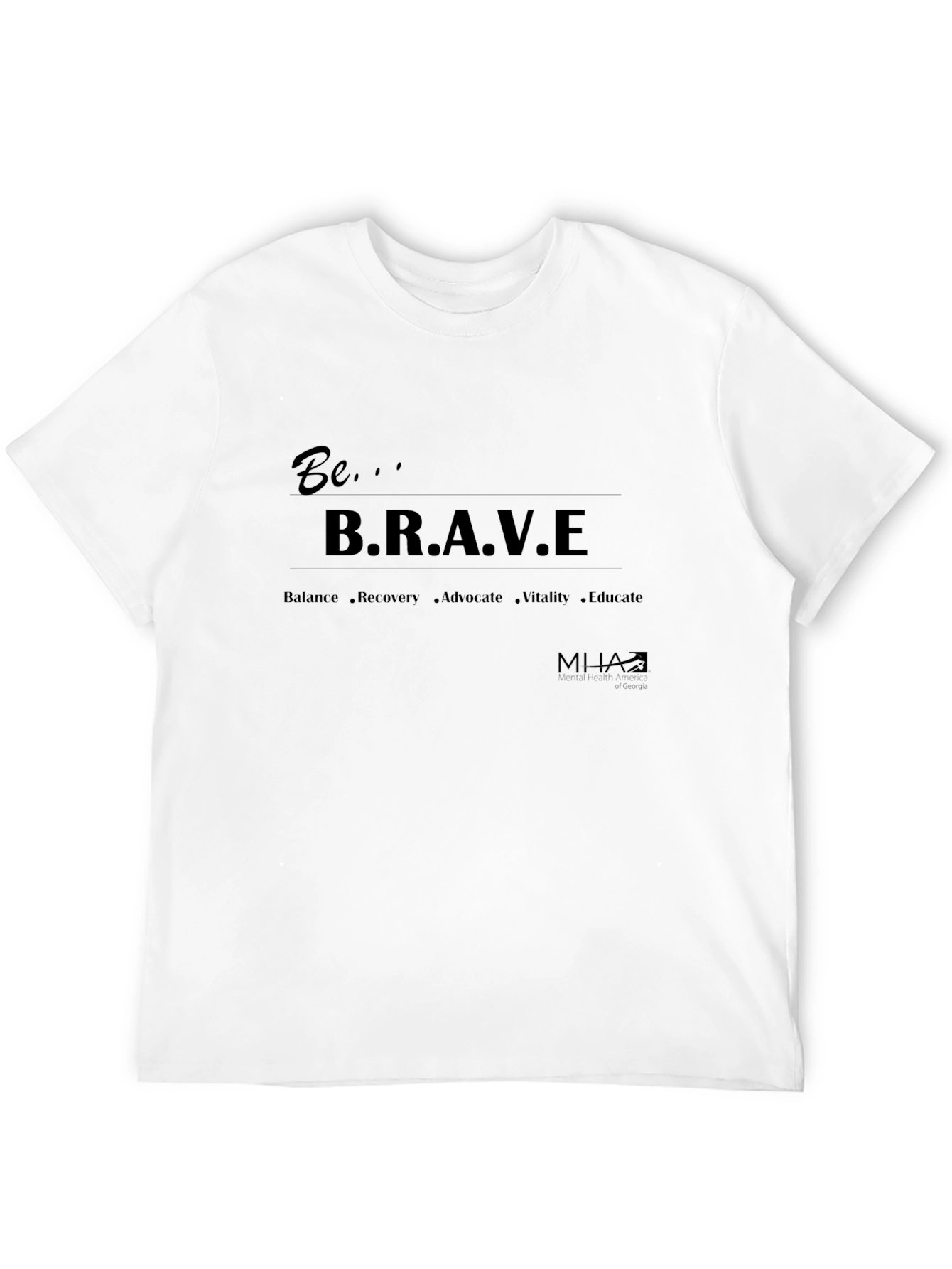 Be Brave Graphic Tee - Black Cotton Blend T-Shirt