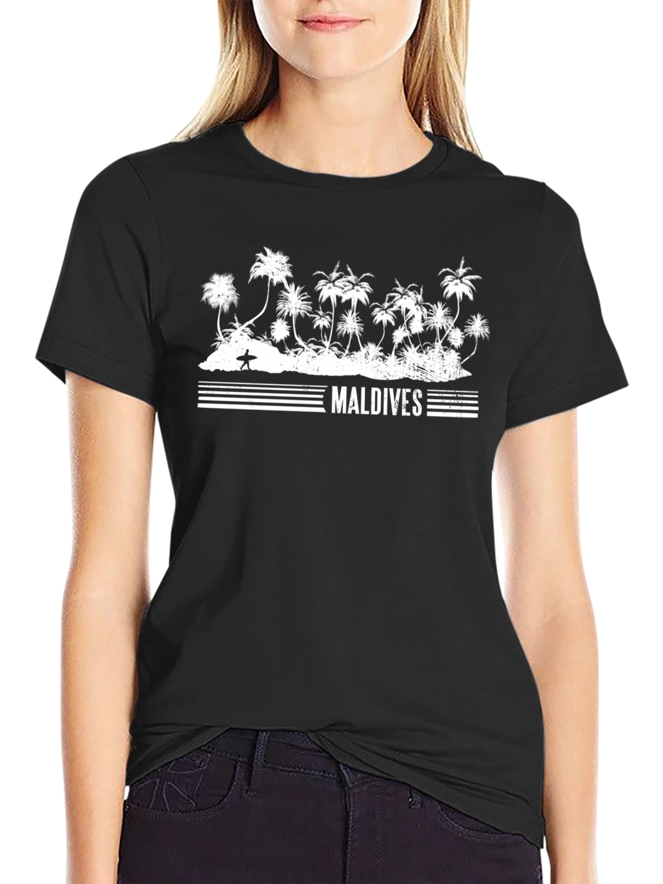 Maldives Palm Tree Graphic T-Shirt - Island Vibes