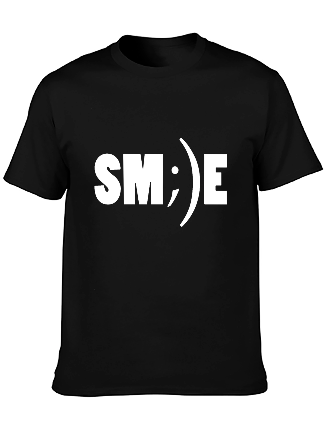 SMILE Graphic T-Shirt - Black Cotton Tee