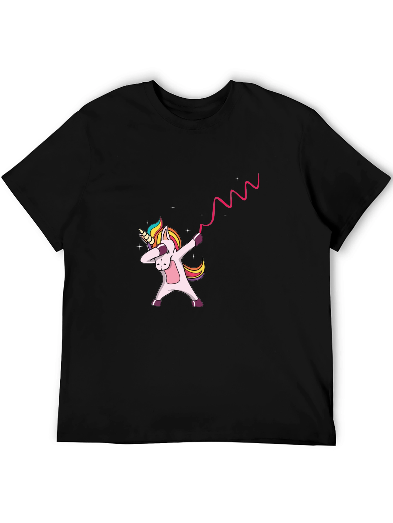 Dabbing Unicorn Black Graphic Tee Shirt