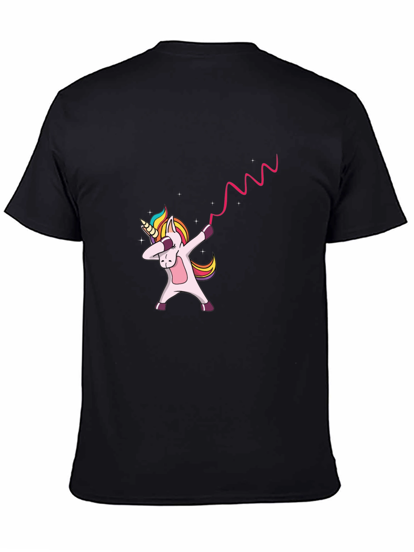 Dabbing Unicorn Black Graphic Tee Shirt