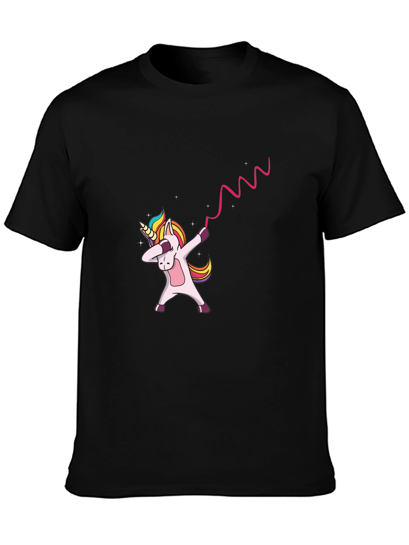 Dabbing Unicorn Black Graphic Tee Shirt