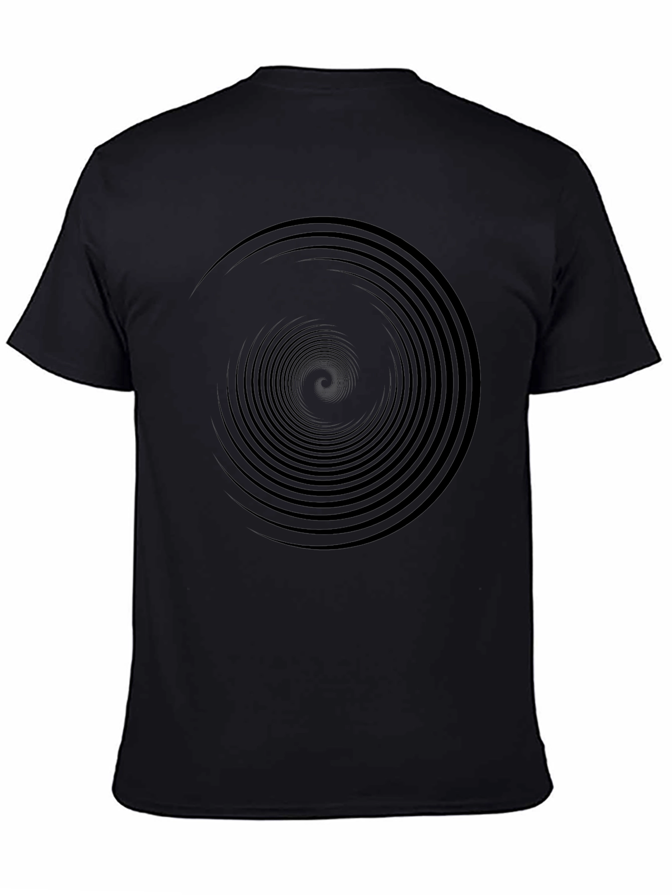 Hypnotic Spiral Graphic Black T-Shirt
