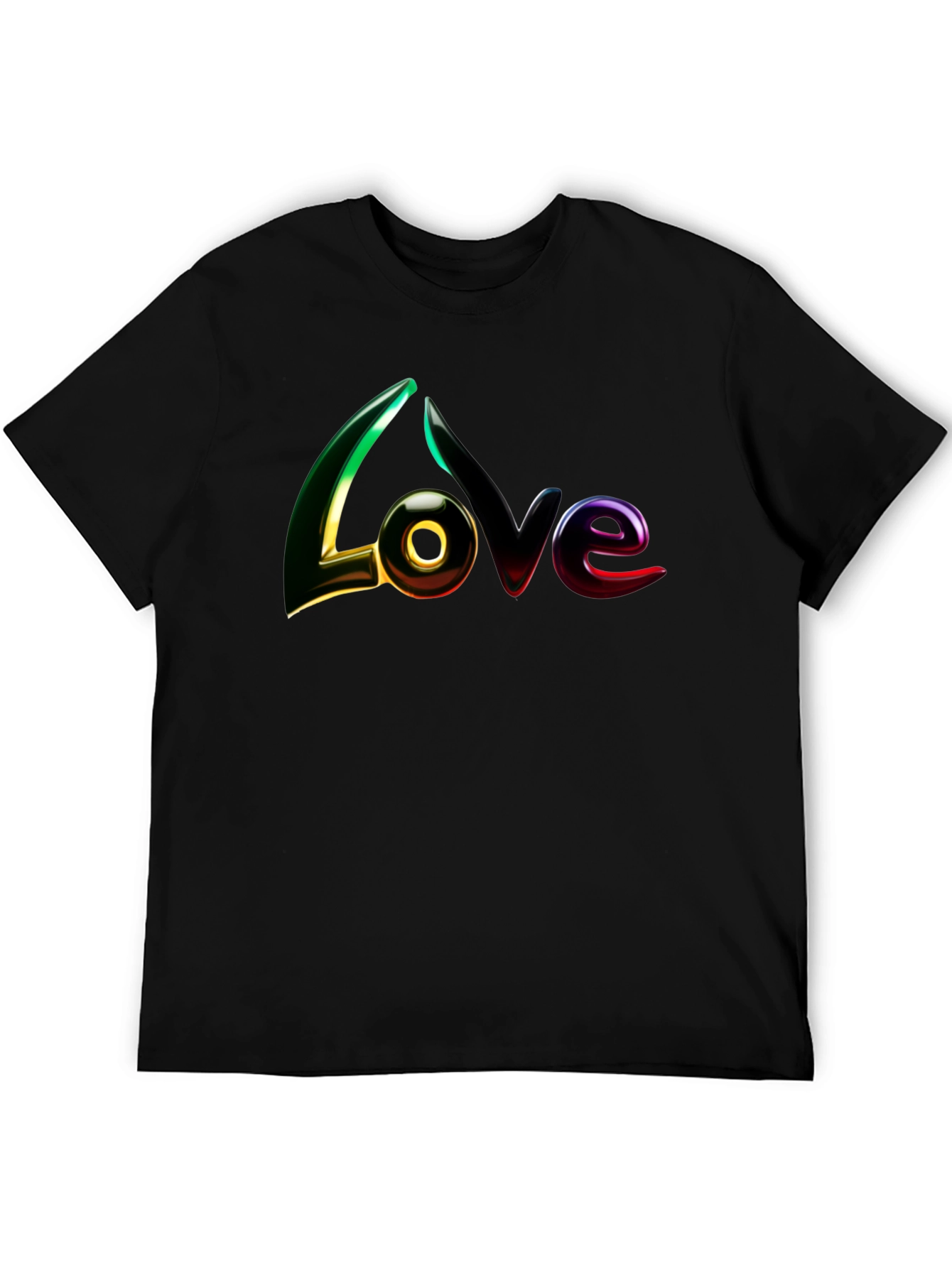 Love Graphic Print Black T-Shirt