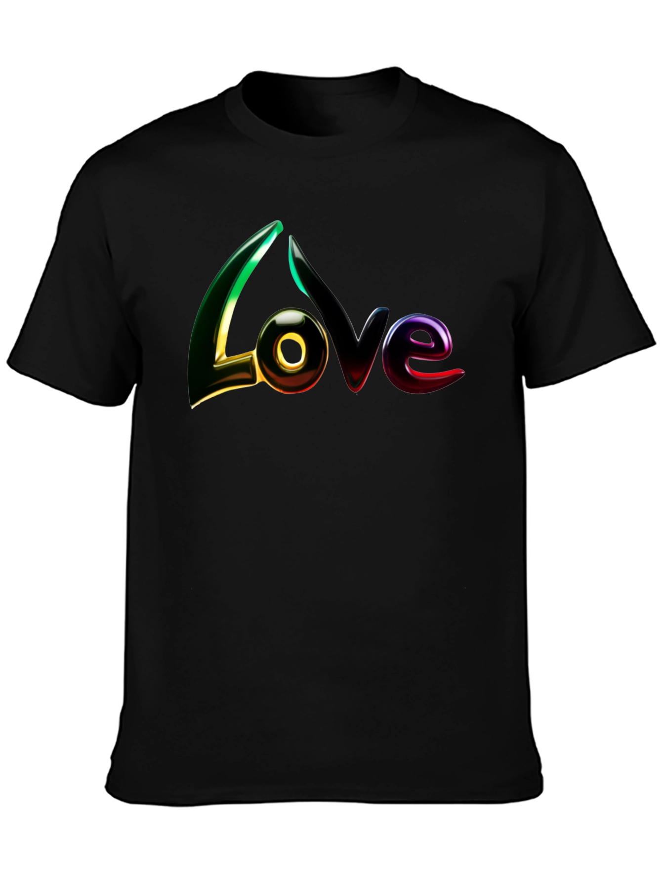 Love Graphic Print Black T-Shirt