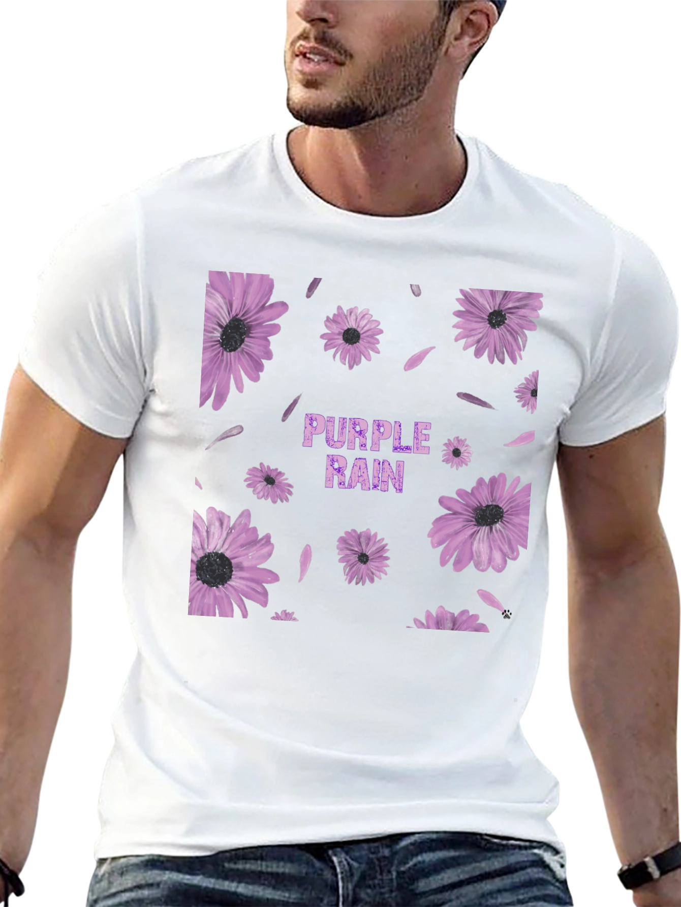 Purple Rain Floral Graphic T-Shirt