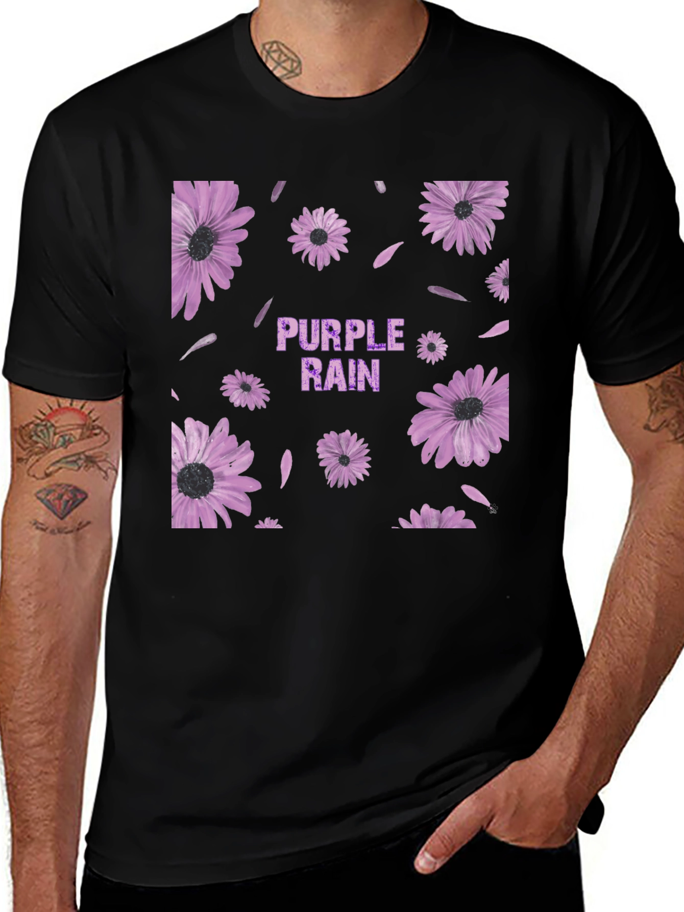 Purple Rain Floral Graphic T-Shirt