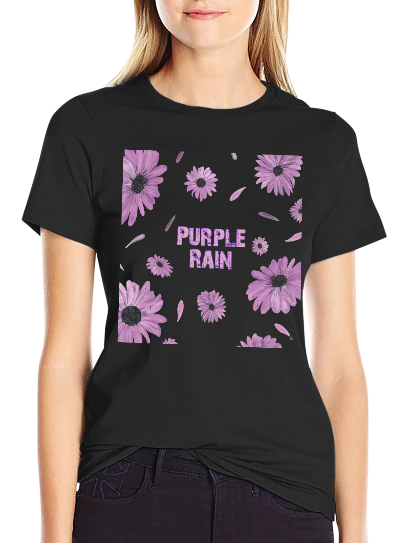 Purple Rain Floral Graphic T-Shirt