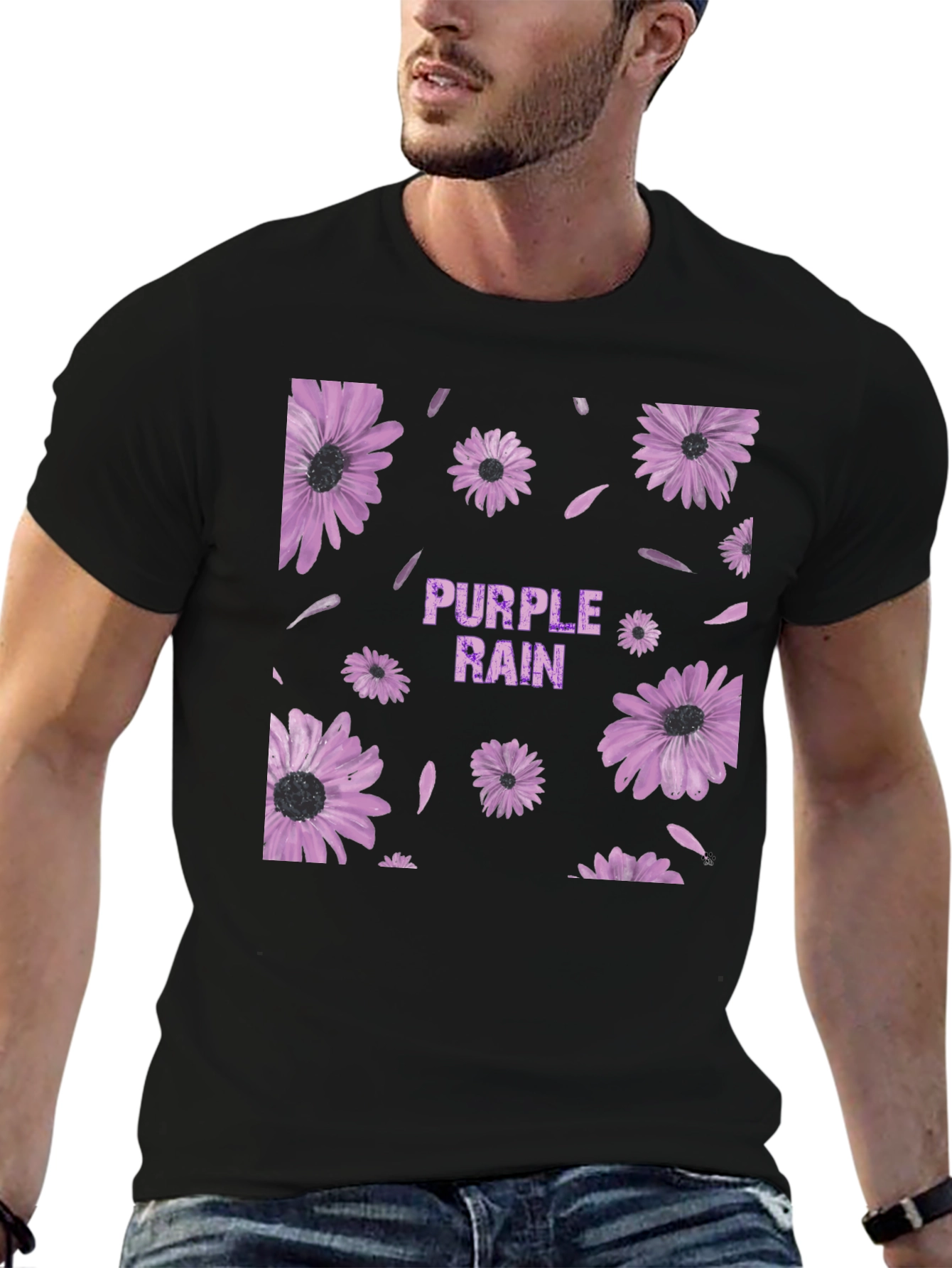 Purple Rain Floral Graphic T-Shirt