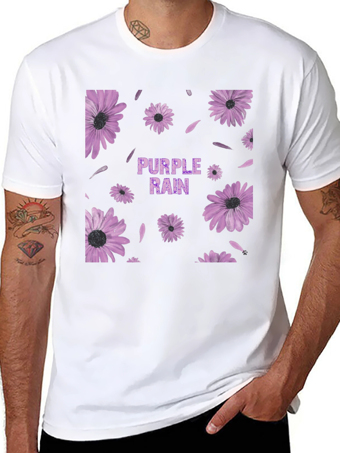 Purple Rain Floral Graphic T-Shirt