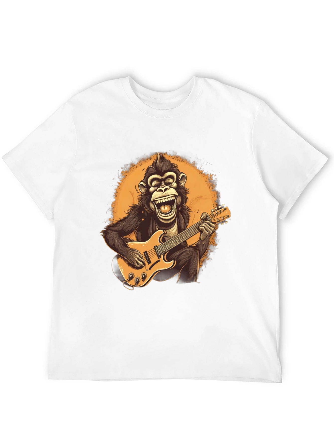 Monkey Guitarist Graphic Tee - Black T-Shirt