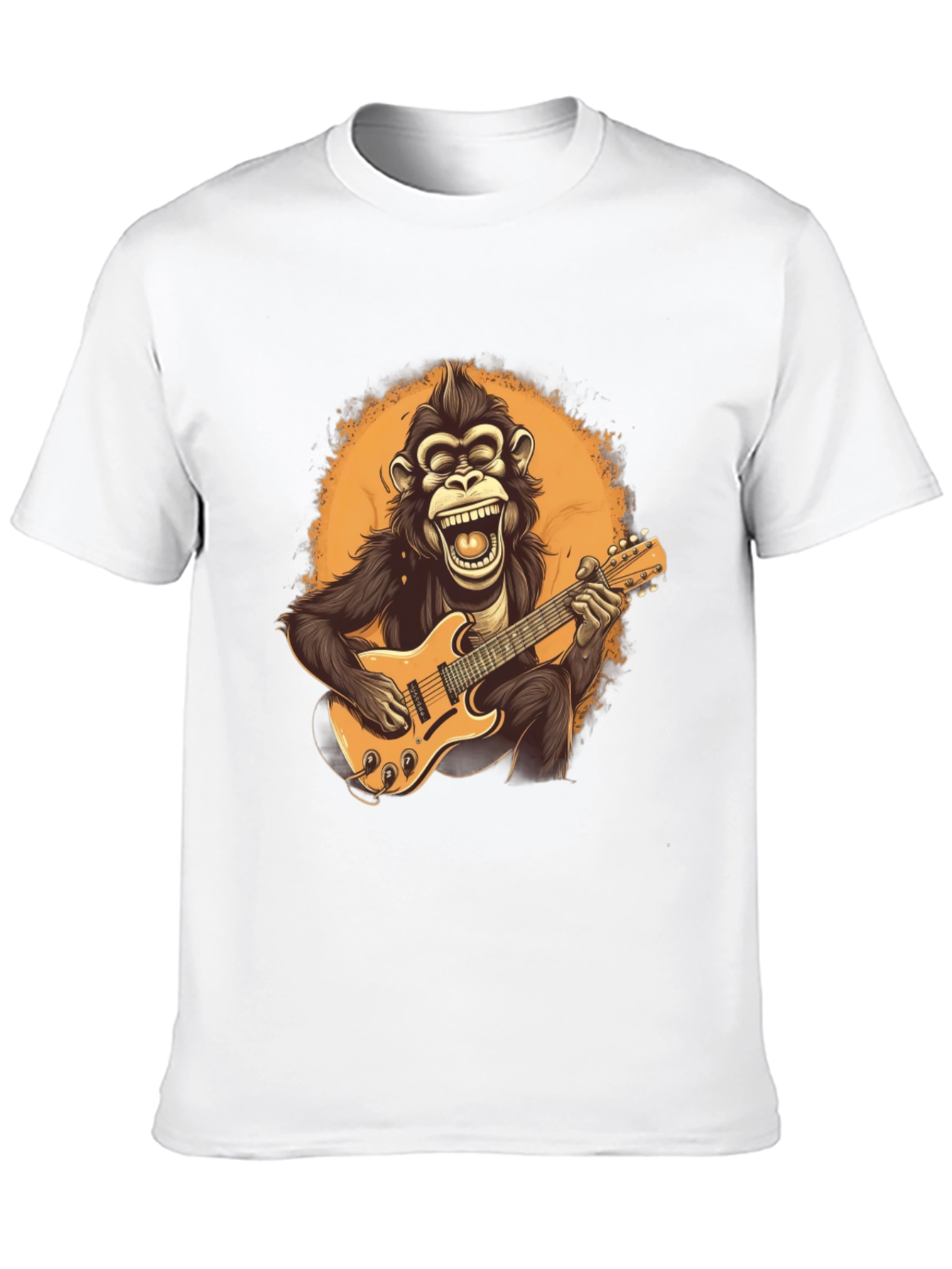 Monkey Guitarist Graphic Tee - Black T-Shirt