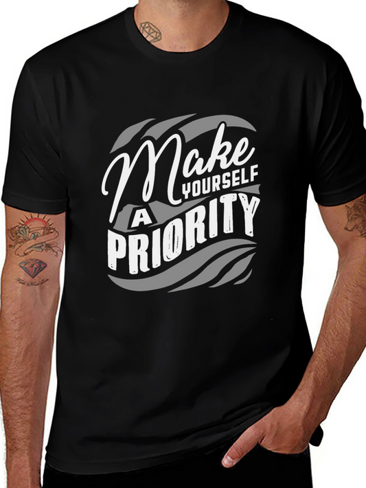 Make Yourself a Priority Black Graphic Tee