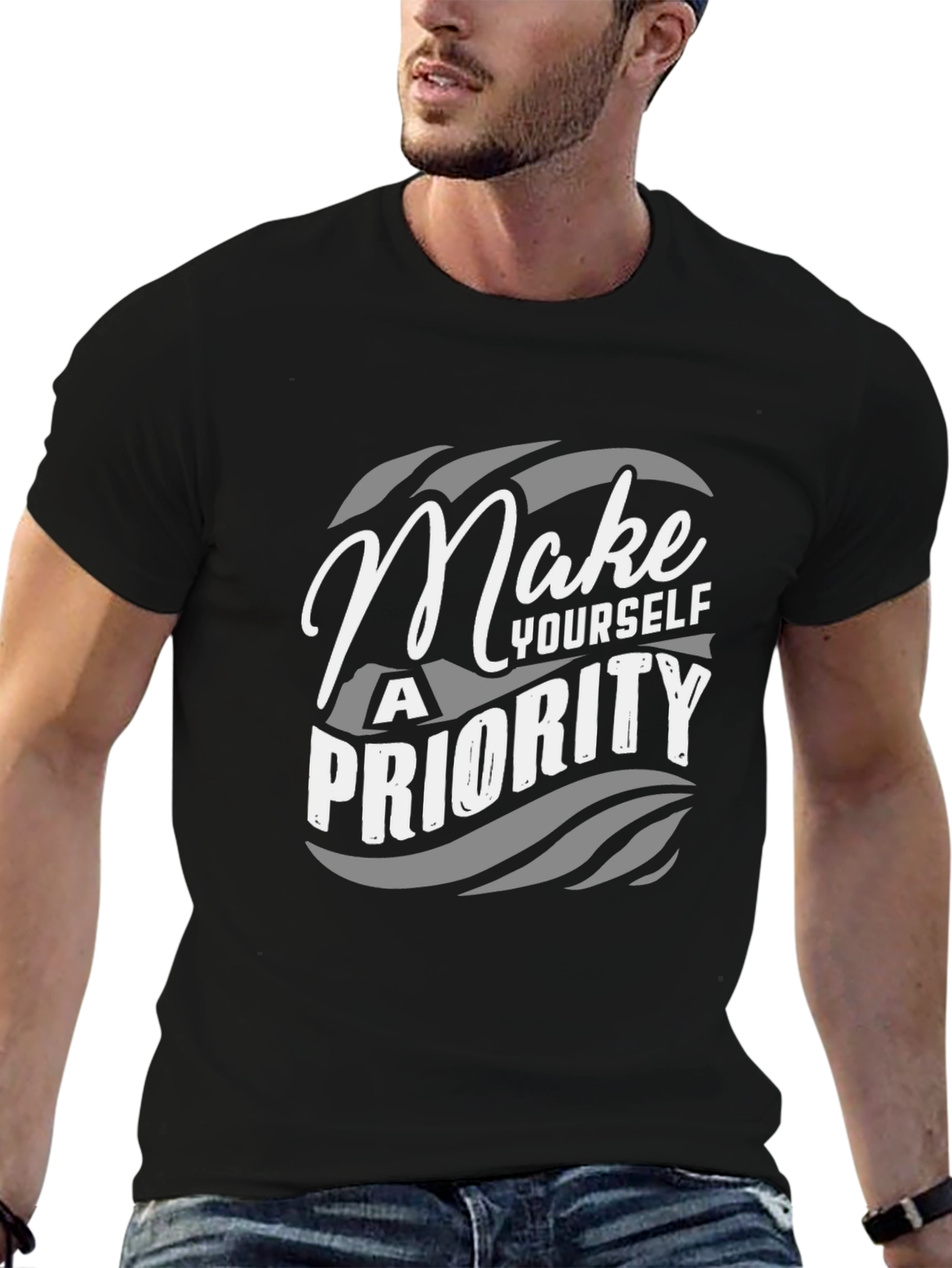Make Yourself a Priority Black Graphic Tee