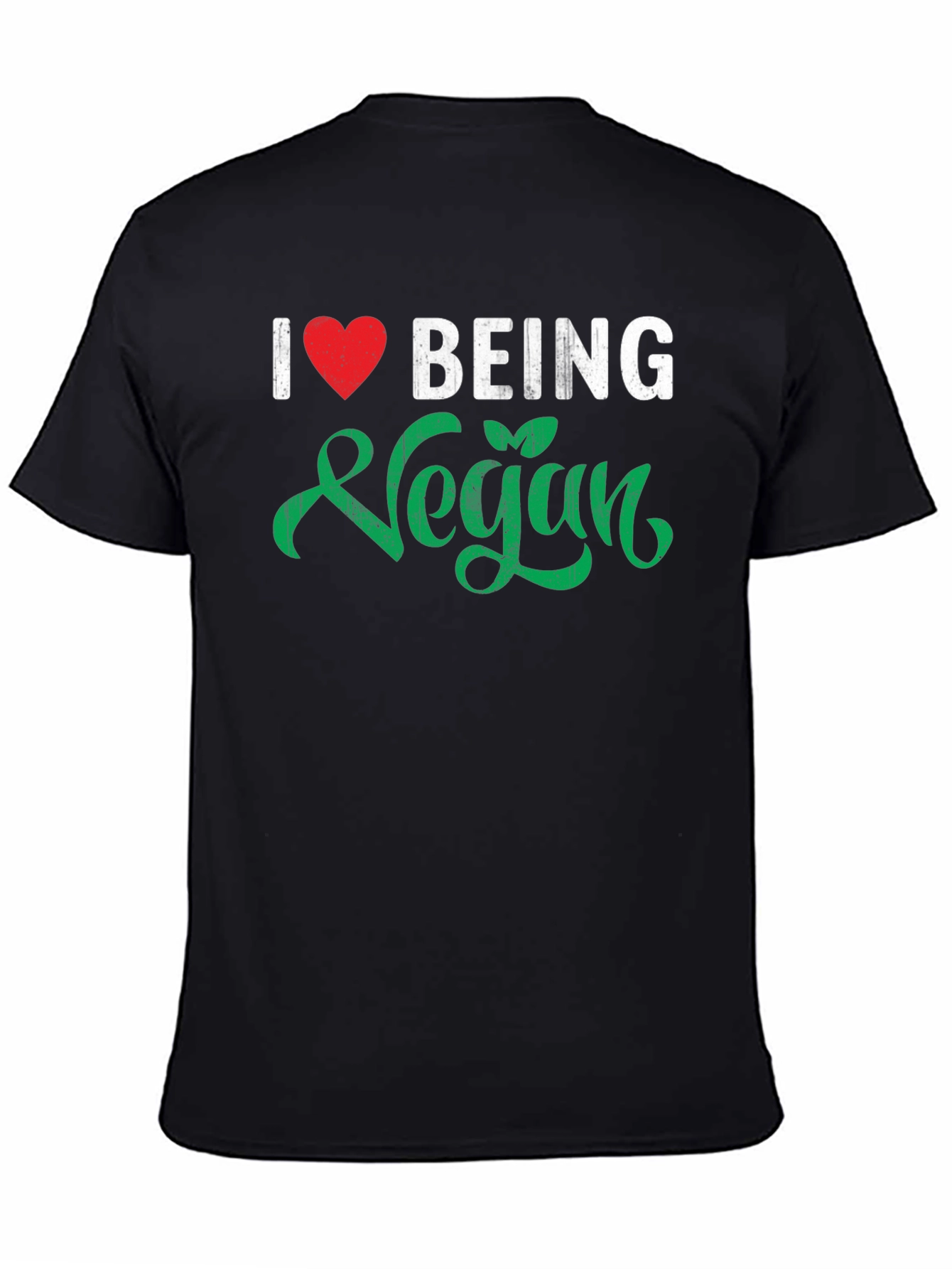 I Love Being Vegan T-Shirt - Black Tee