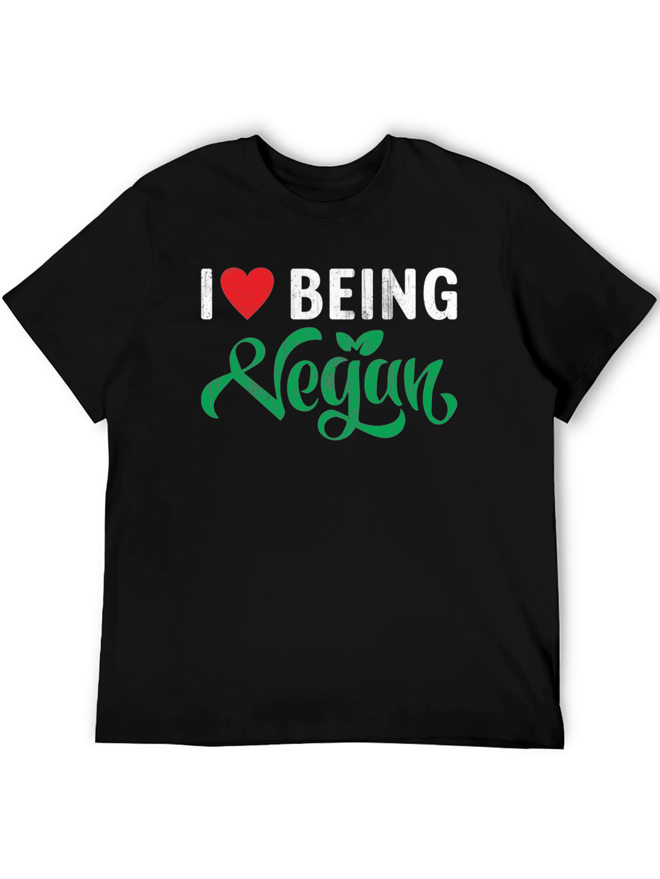 I Love Being Vegan T-Shirt - Black Tee