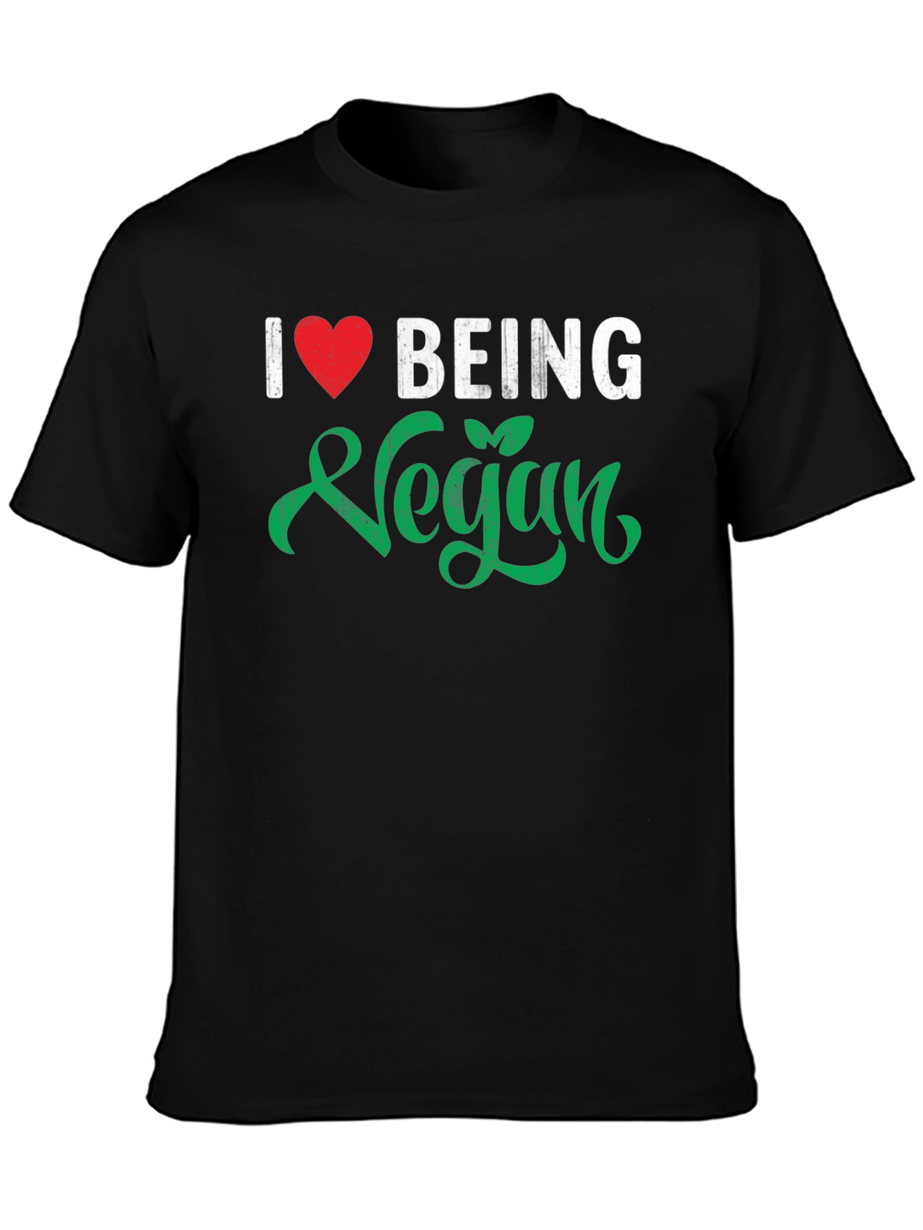 I Love Being Vegan T-Shirt - Black Tee