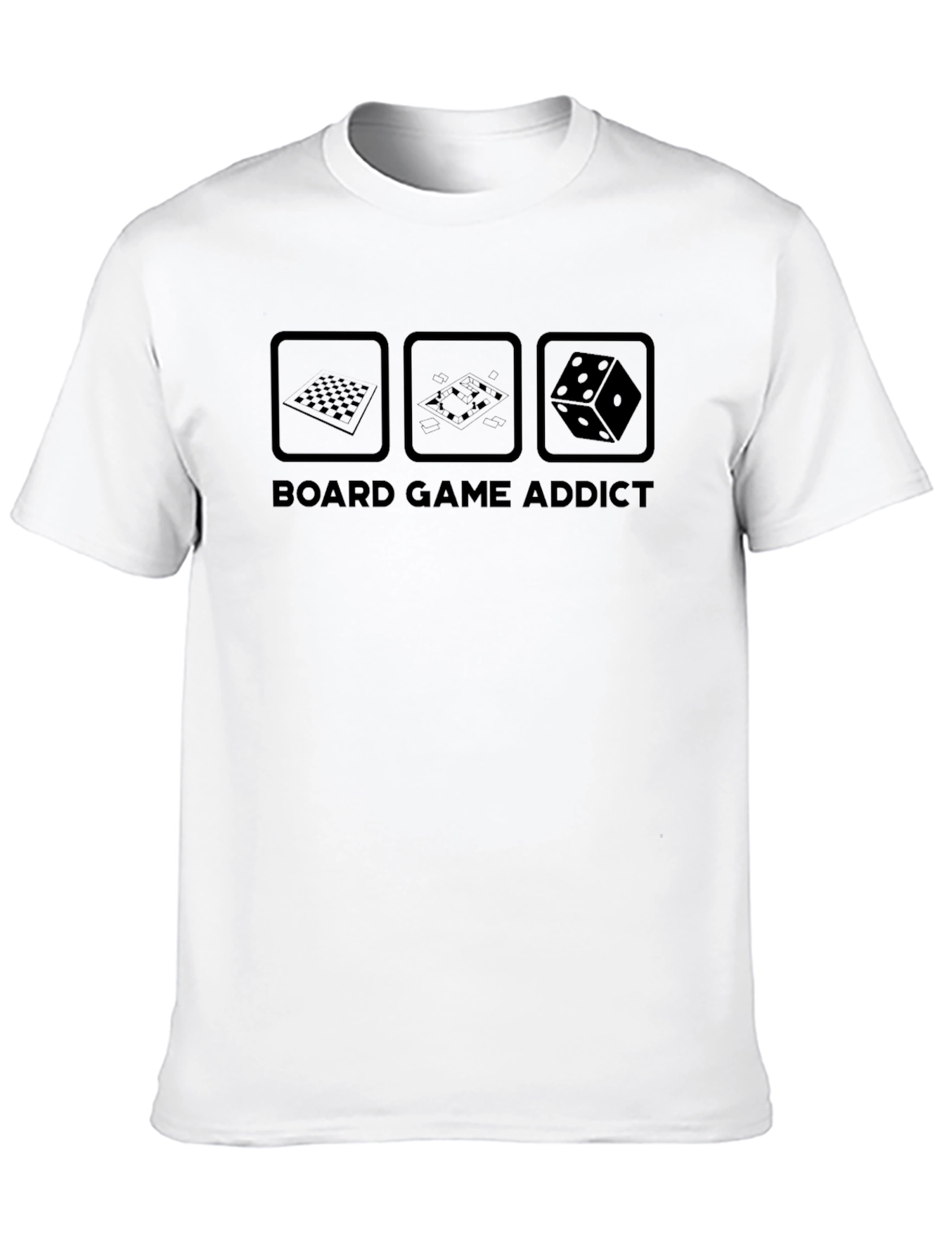 Board Game Addict T-Shirt - Black Cotton Tee