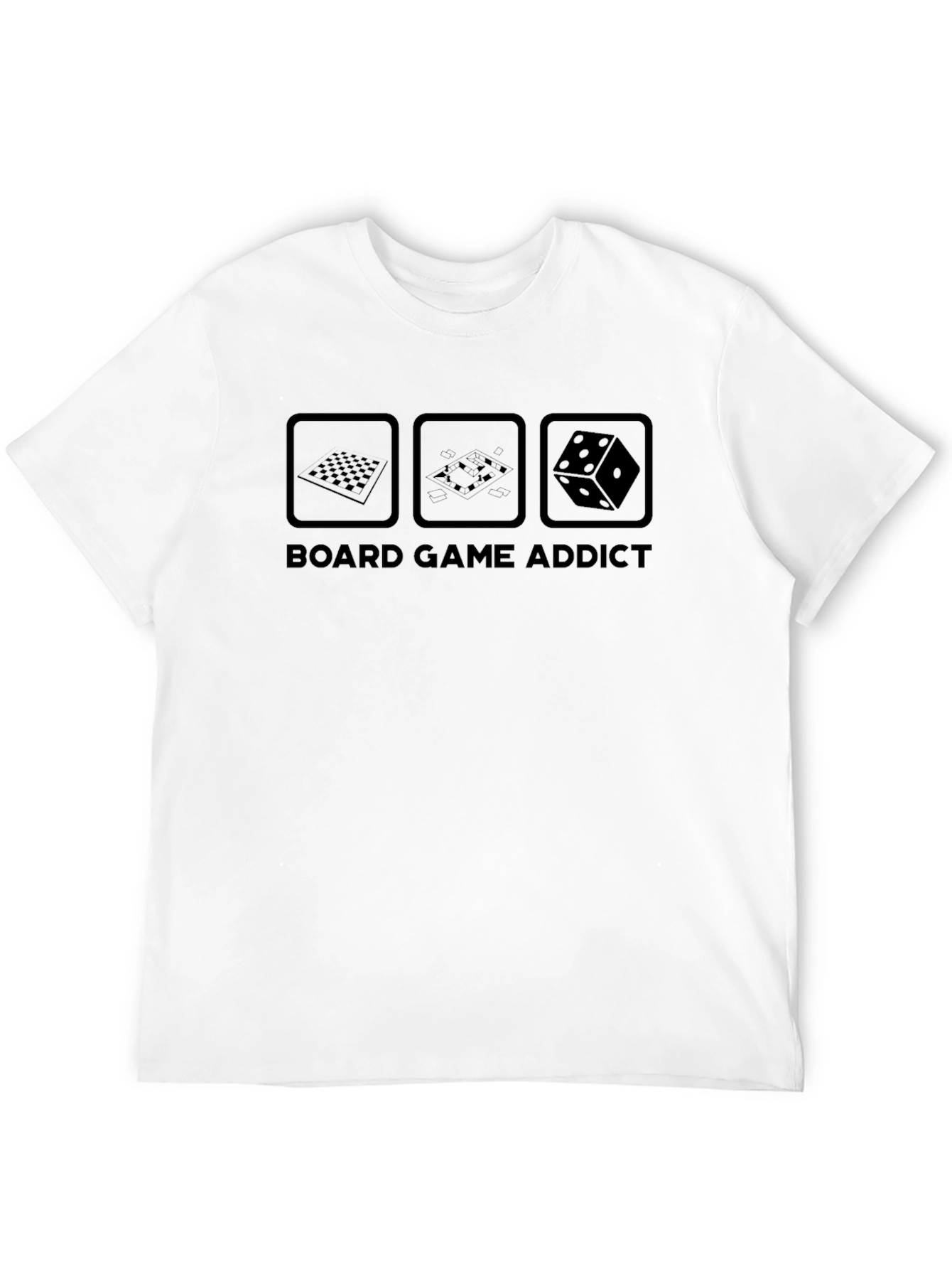Board Game Addict T-Shirt - Black Cotton Tee