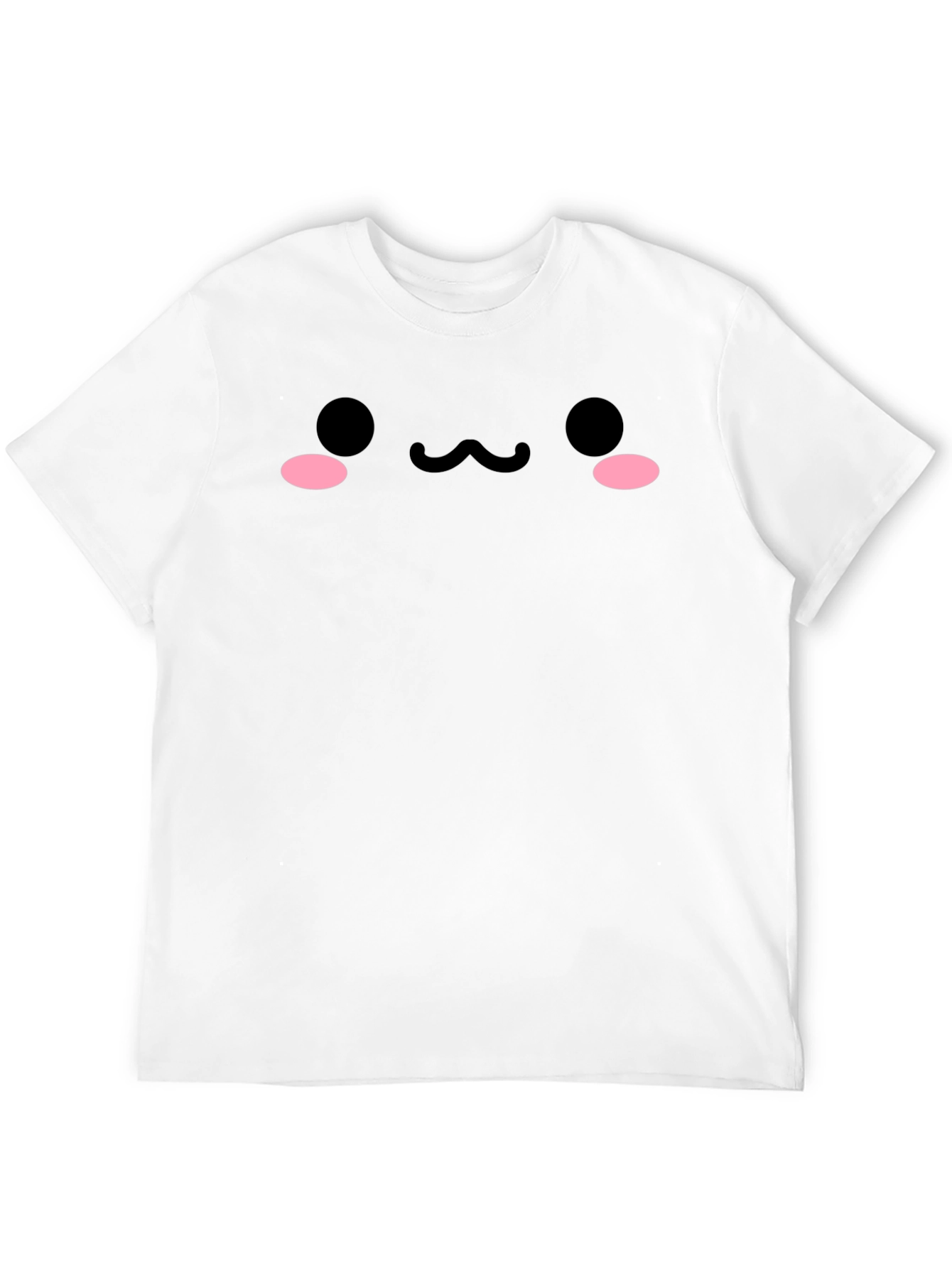 Cute Kawaii Face Black T-Shirt