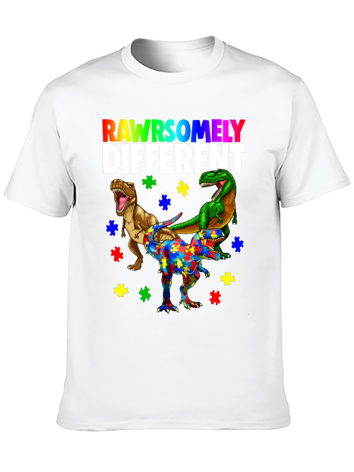 RAWRsomely Different Dinosaur Autism Awareness T-Shirt