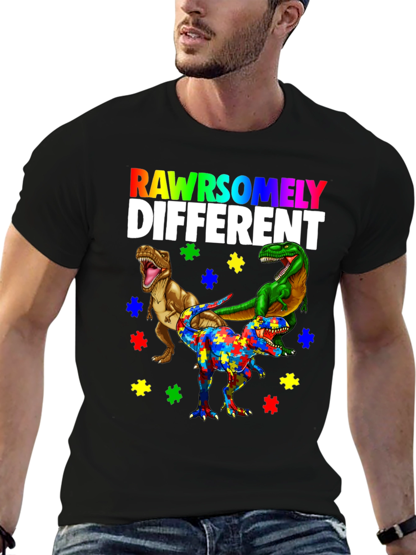 RAWRsomely Different Dinosaur Autism Awareness T-Shirt