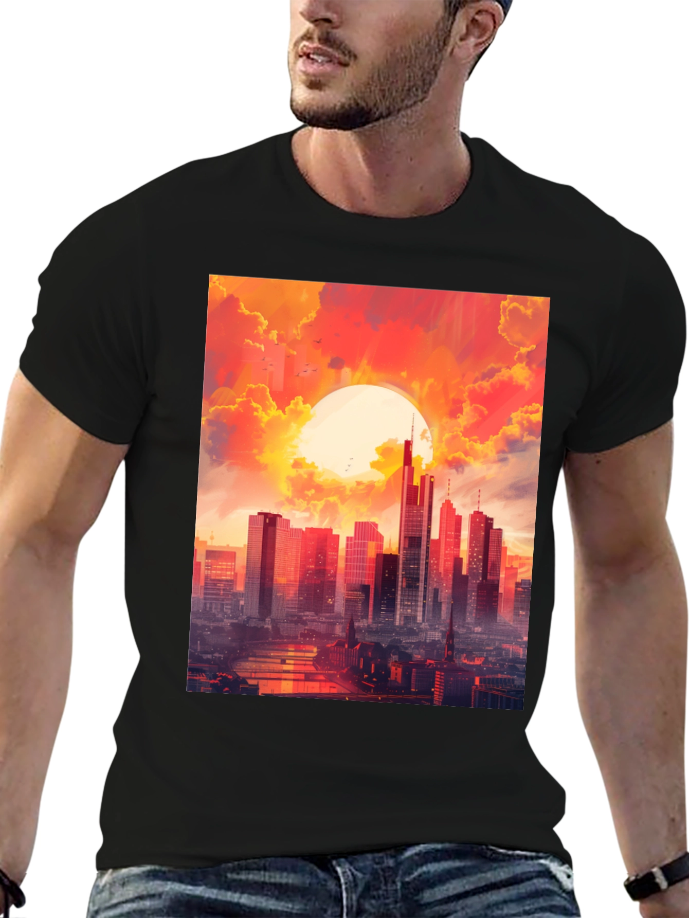 Cityscape Sunset Graphic Tee