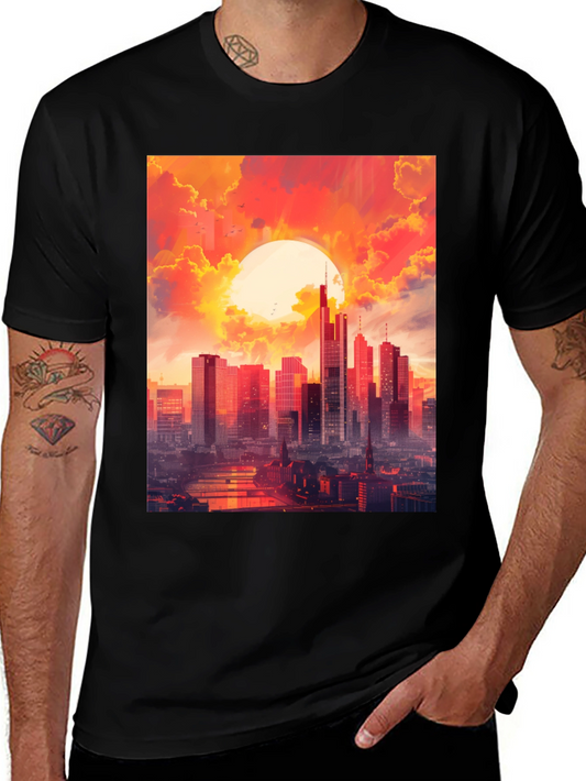 Cityscape Sunset Graphic Tee