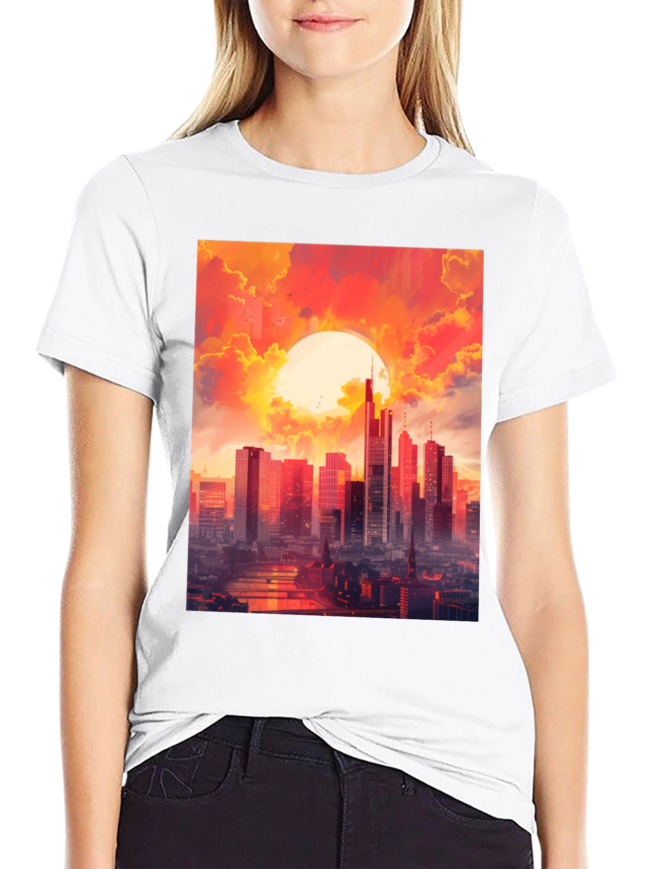 Cityscape Sunset Graphic Tee