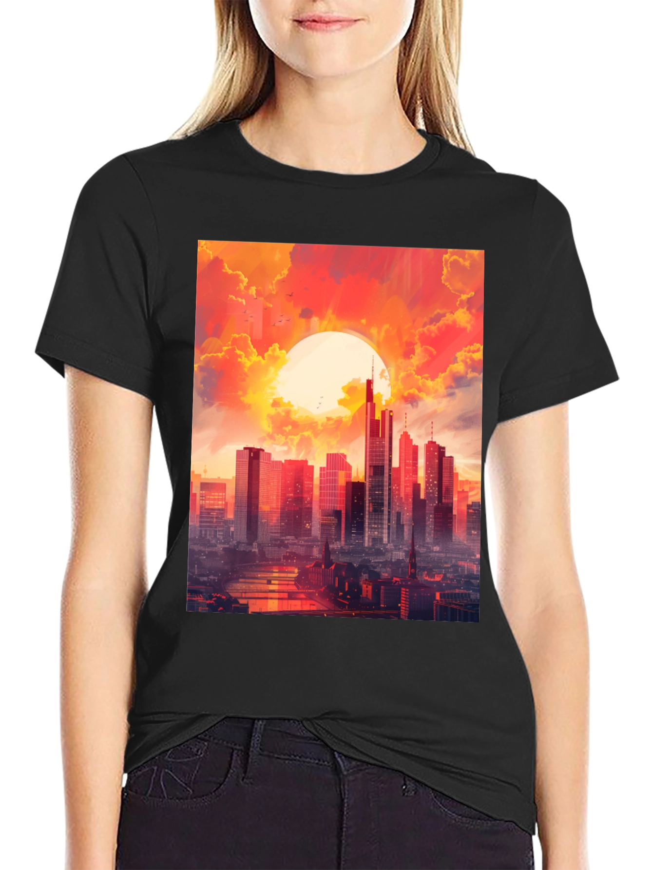 Cityscape Sunset Graphic Tee