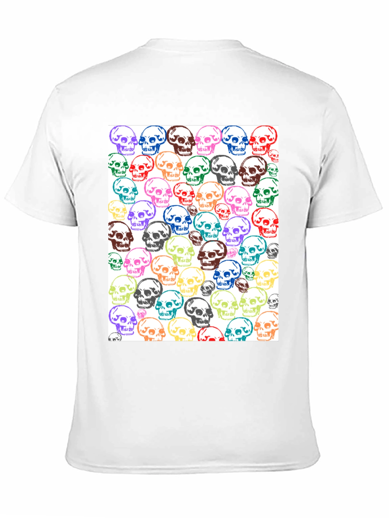 Skull Pattern Graphic Tee - Unisex Black T-Shirt