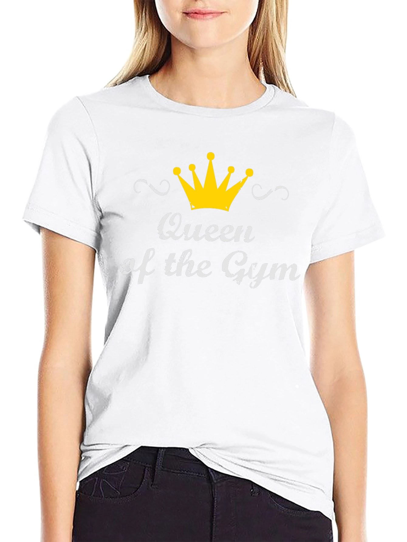 Queen of the Gym Black Graphic T-Shirt