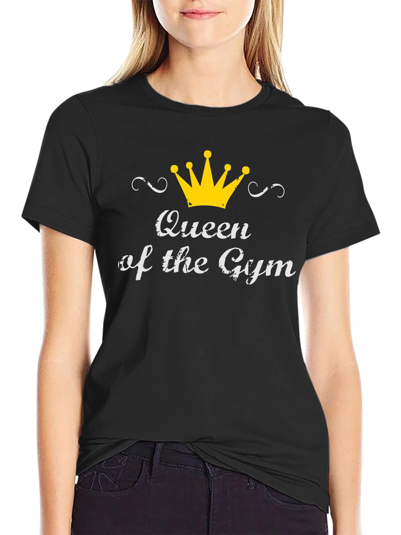Queen of the Gym Black Graphic T-Shirt