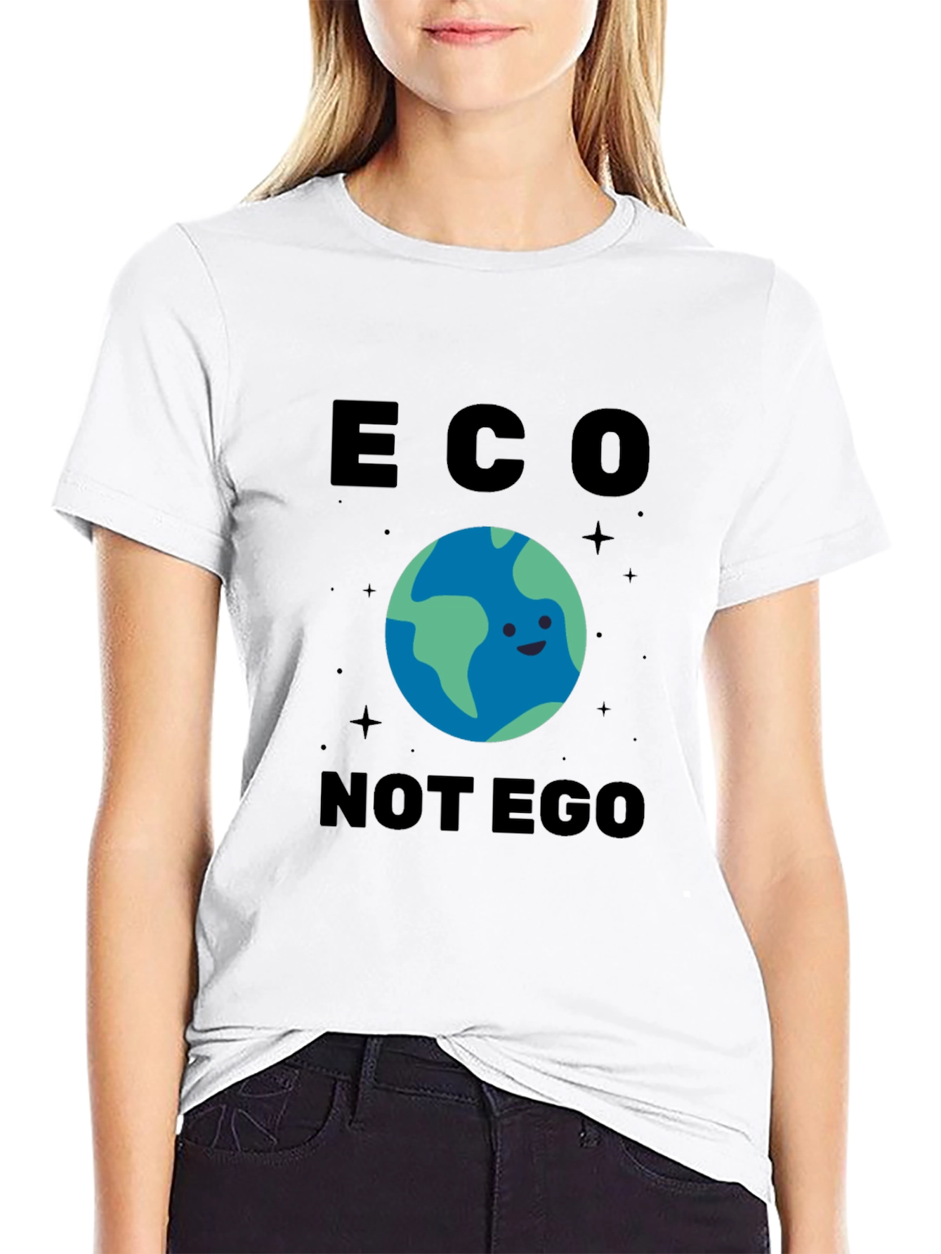 Eco Not Ego Graphic T-Shirt - Earth Friendly Design