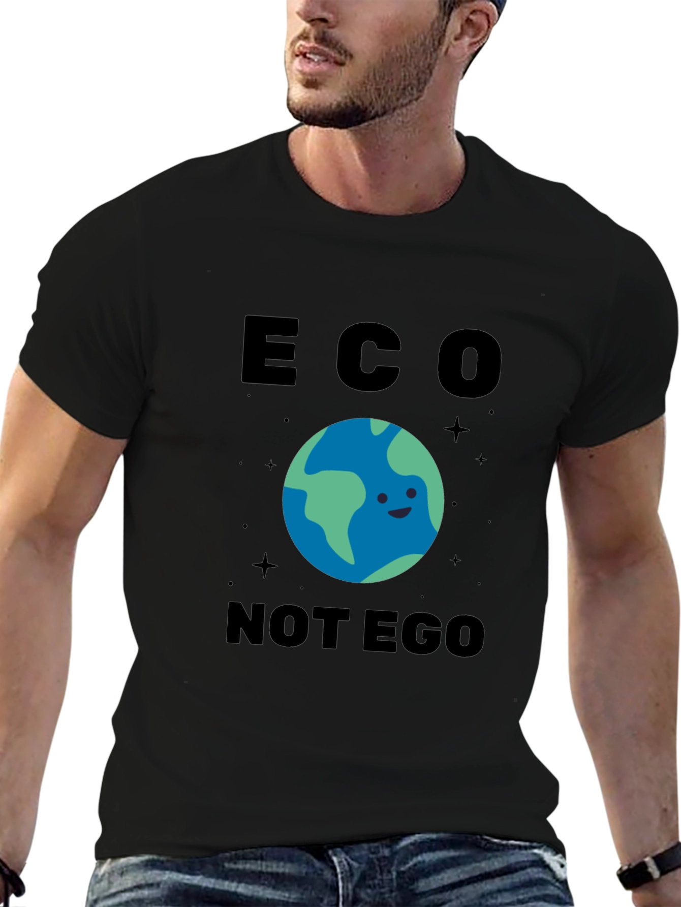 Eco Not Ego Graphic T-Shirt - Earth Friendly Design