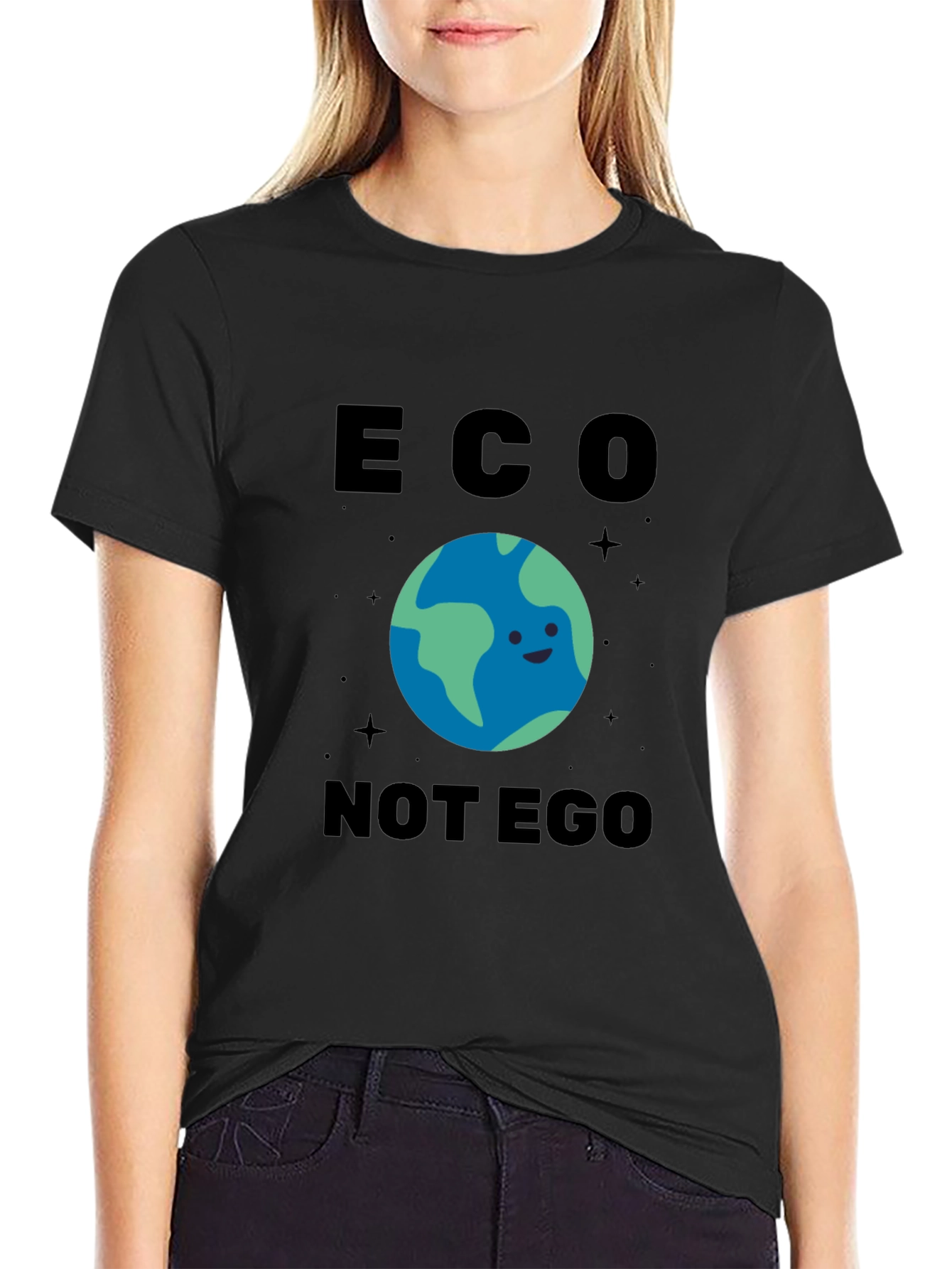 Eco Not Ego Graphic T-Shirt - Earth Friendly Design