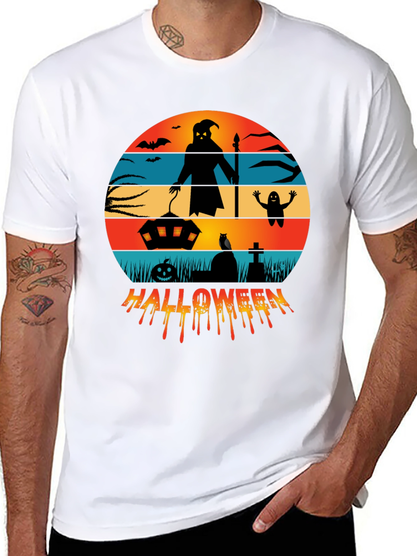 Halloween Silhouette Graphic T-Shirt