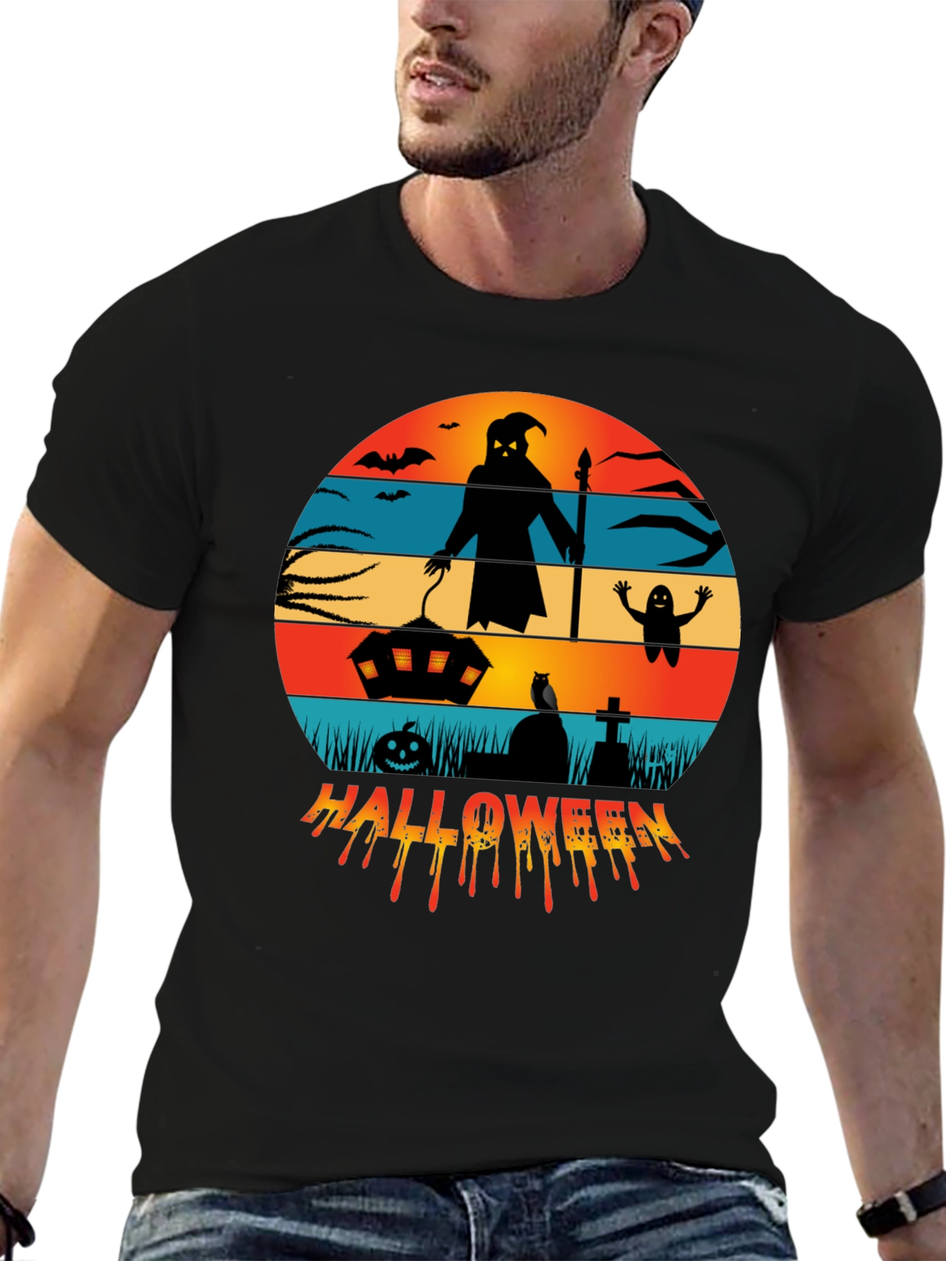 Halloween Silhouette Graphic T-Shirt