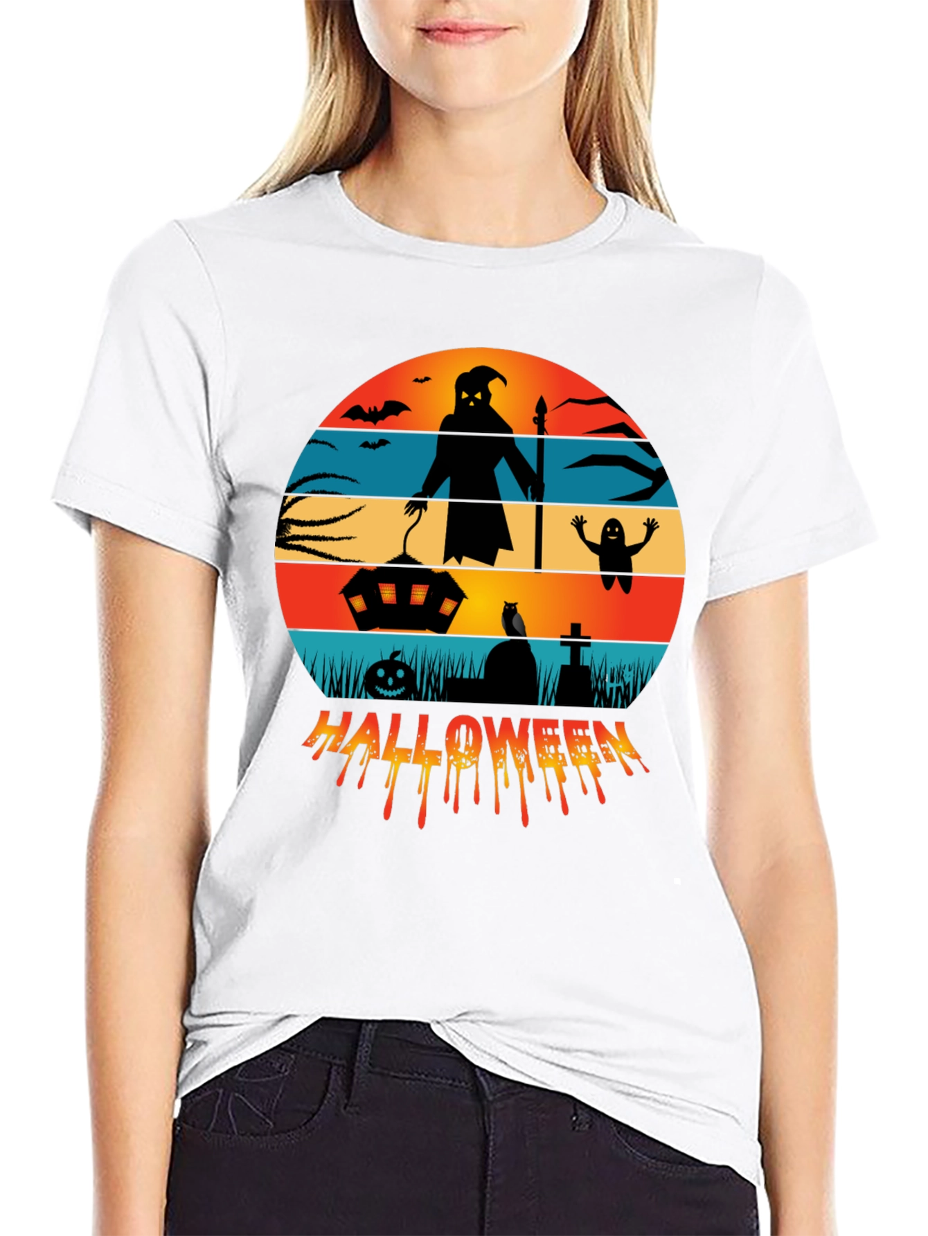 Halloween Silhouette Graphic T-Shirt