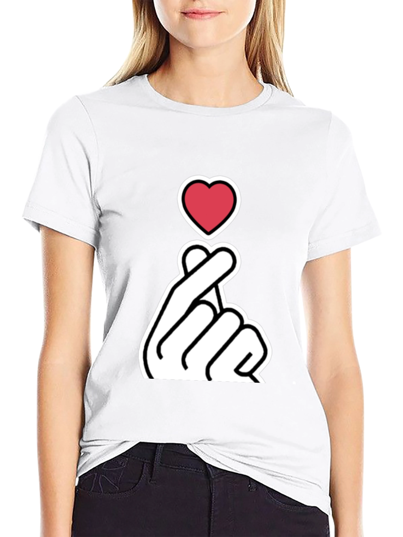 Heart Finger Love Gesture Graphic T-Shirt