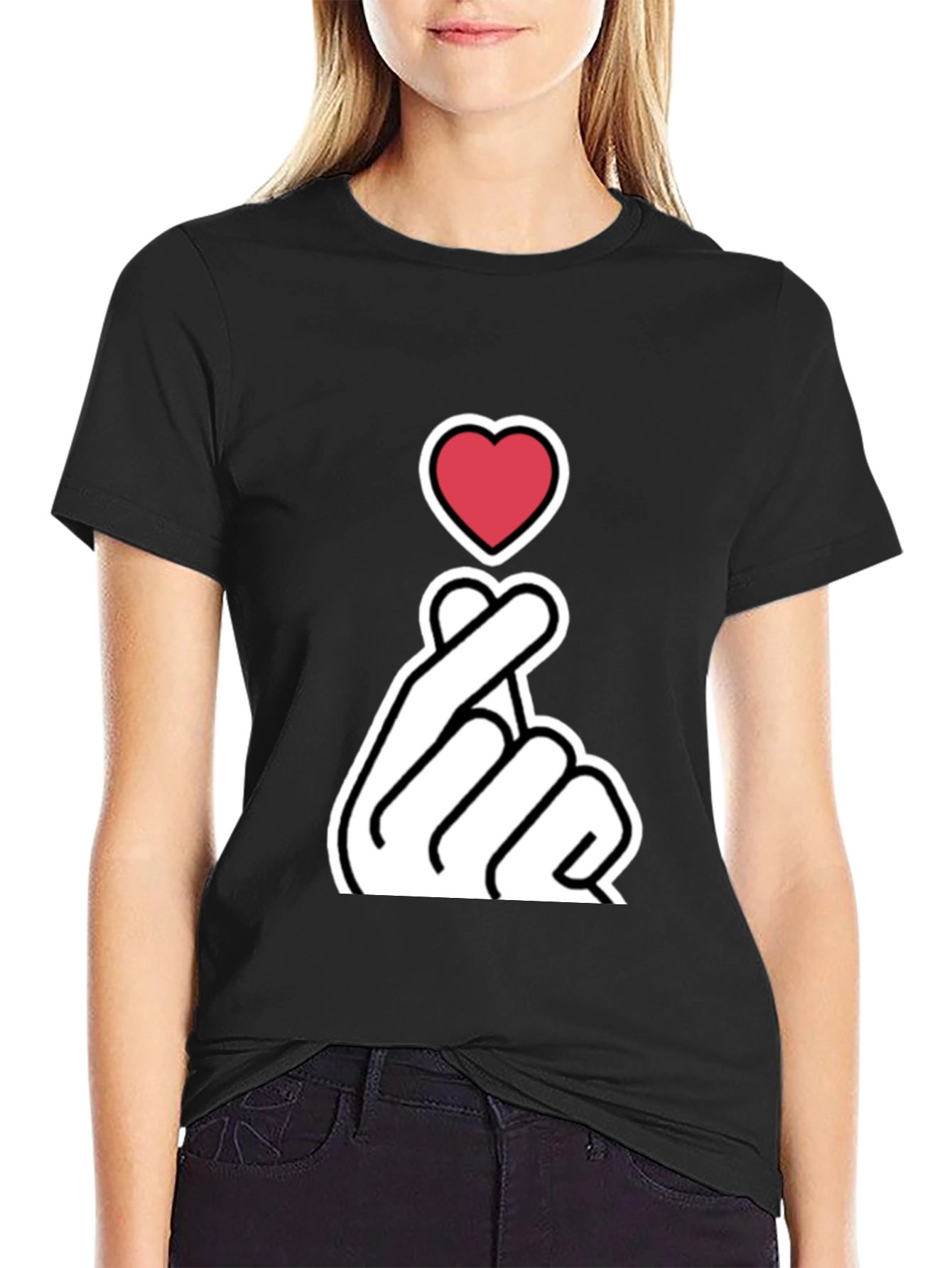Heart Finger Love Gesture Graphic T-Shirt