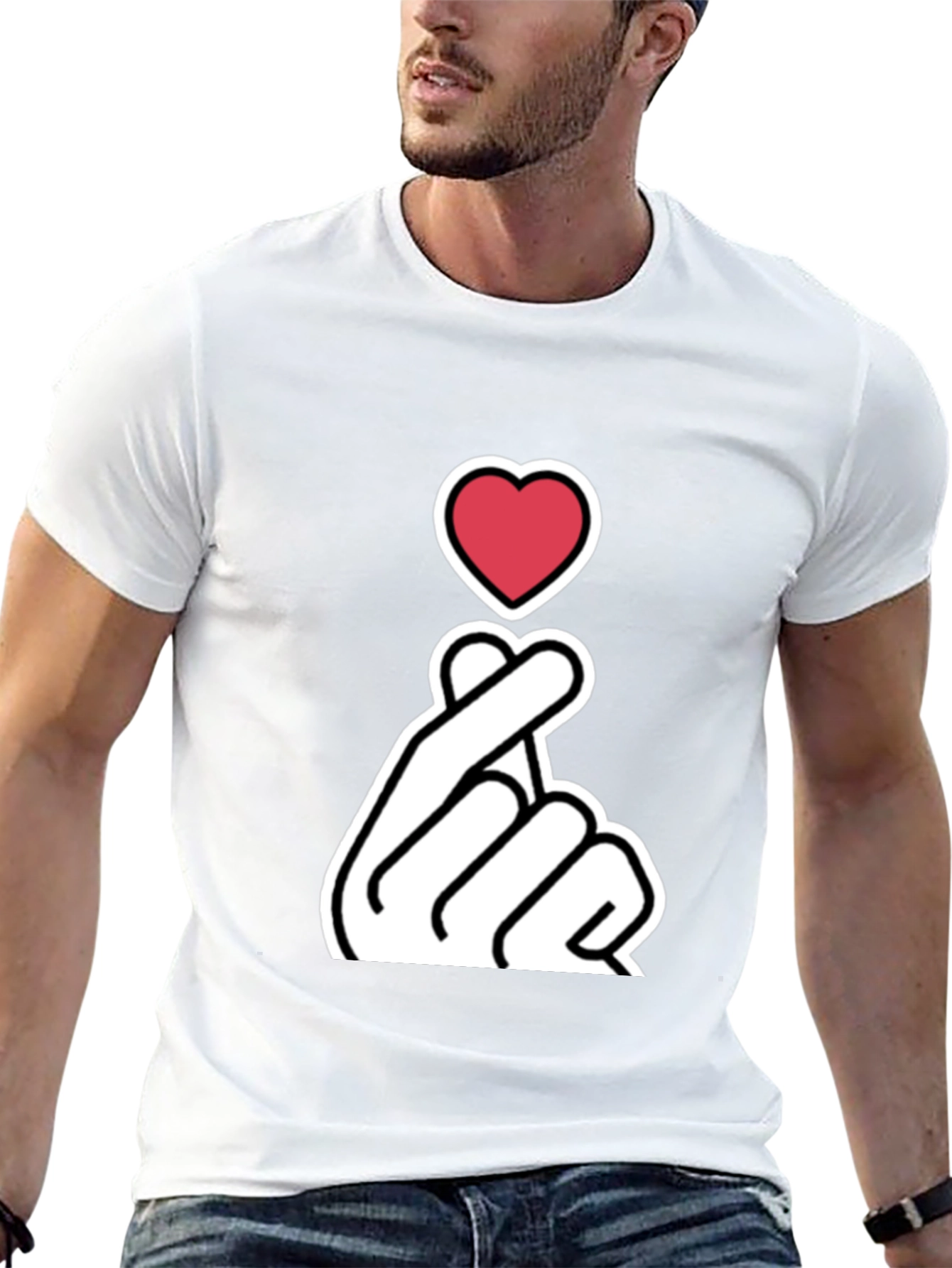 Heart Finger Love Gesture Graphic T-Shirt