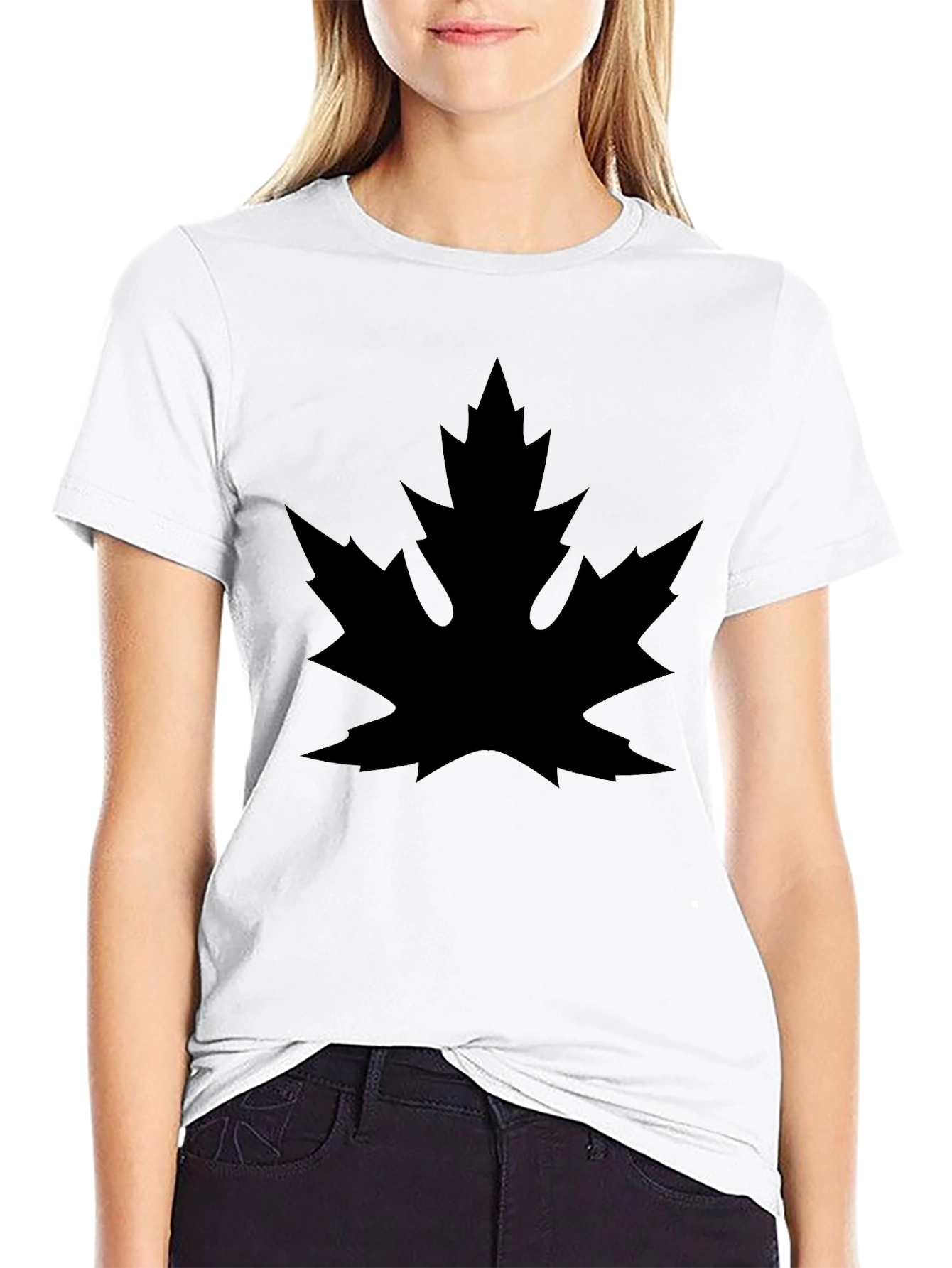Black Leaf Graphic Tee - Casual Style