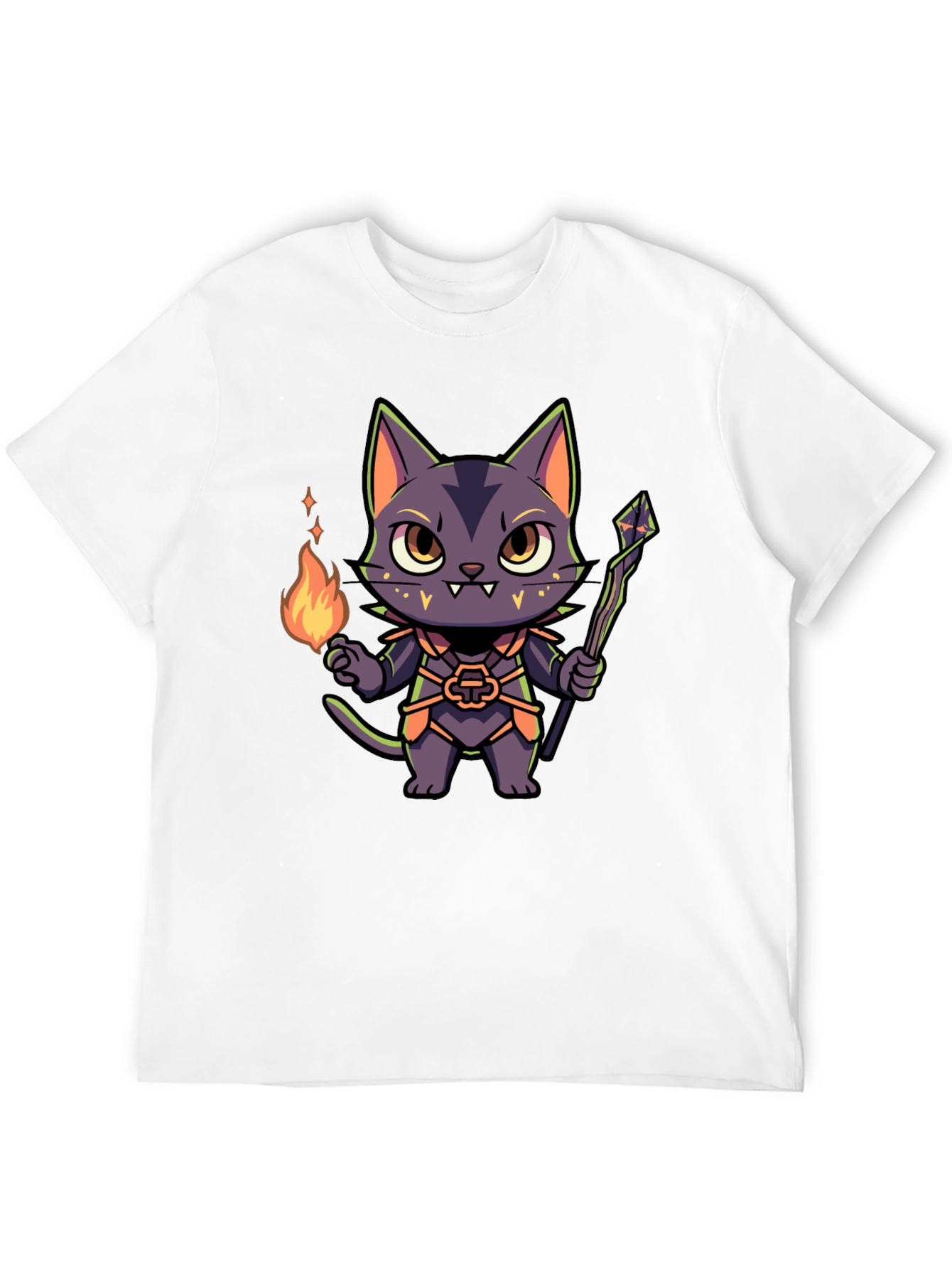 Wizard Cat Graphic Tee - Unisex Black T-Shirt