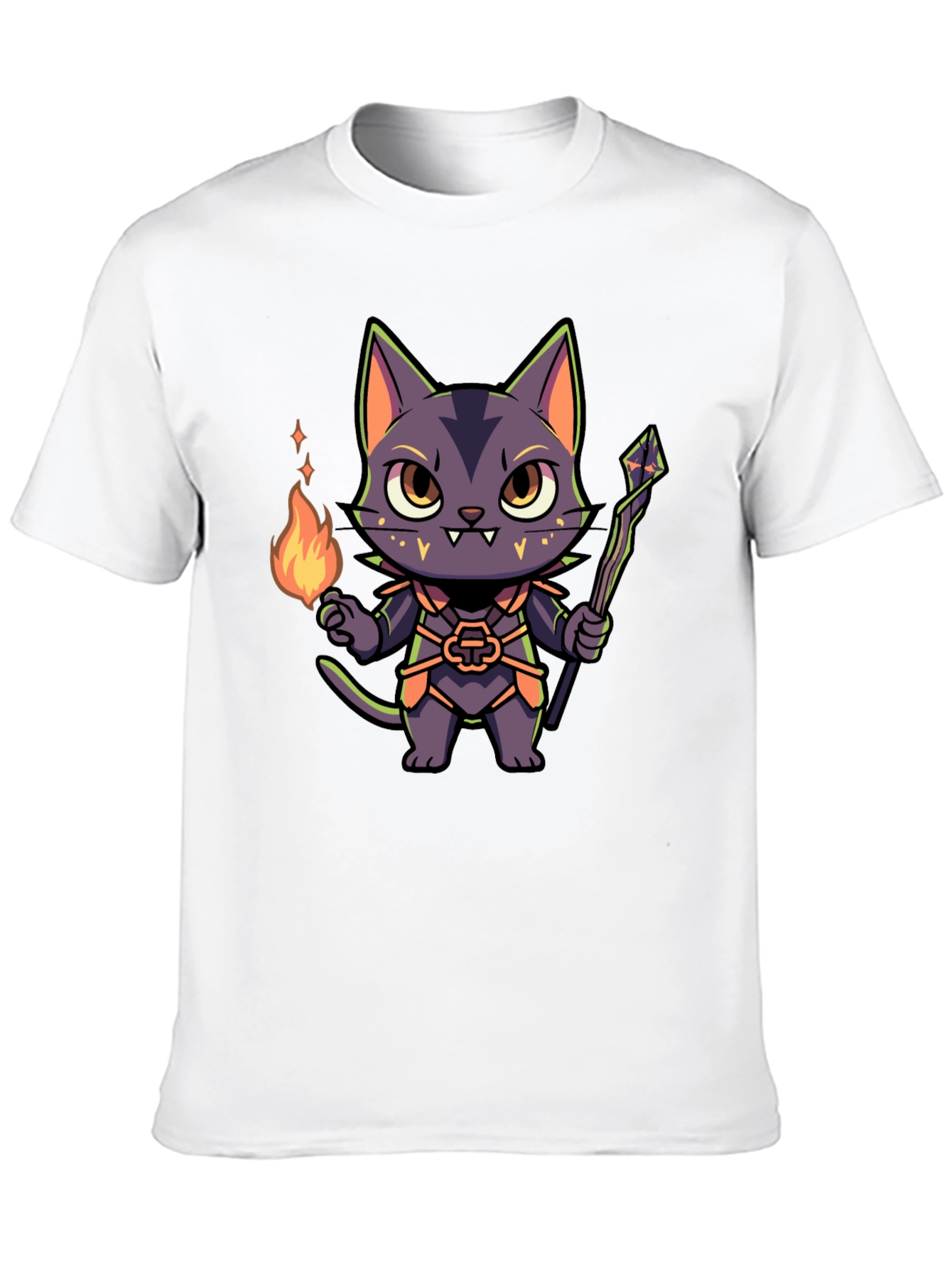 Wizard Cat Graphic Tee - Unisex Black T-Shirt