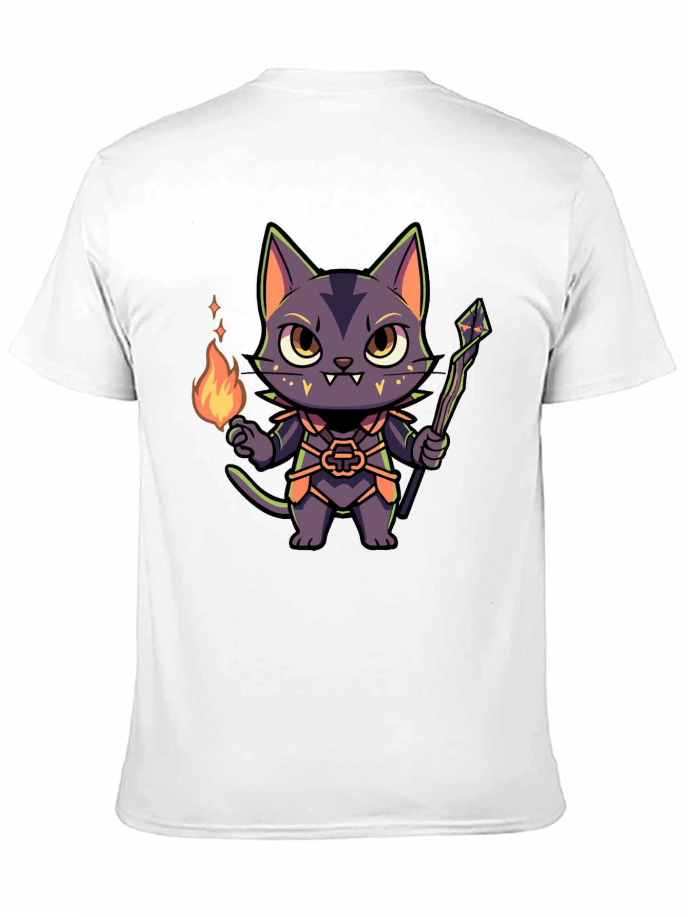 Wizard Cat Graphic Tee - Unisex Black T-Shirt