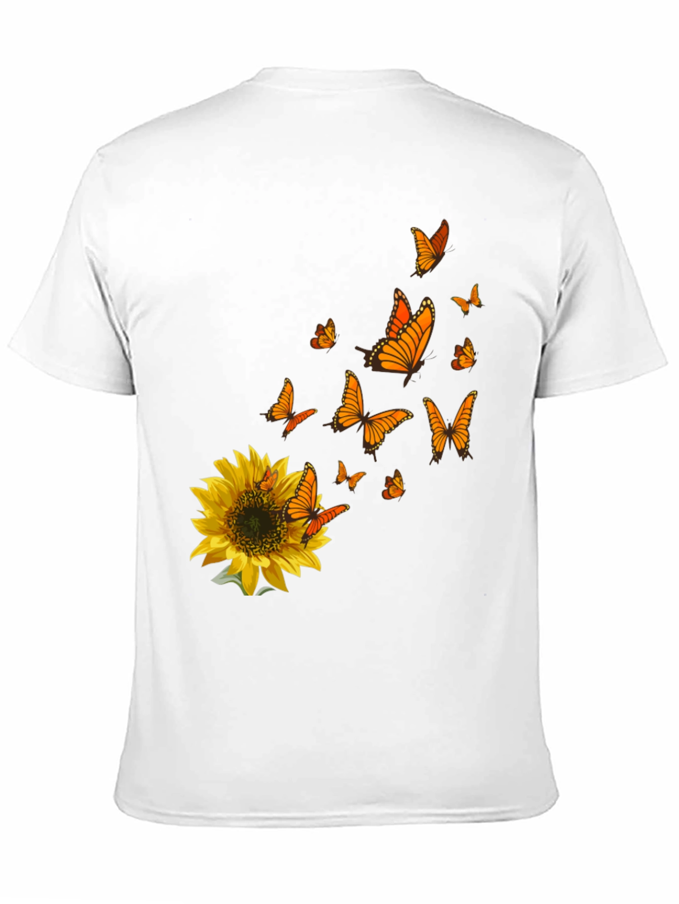 Sunflower & Butterfly Graphic Black T-Shirt