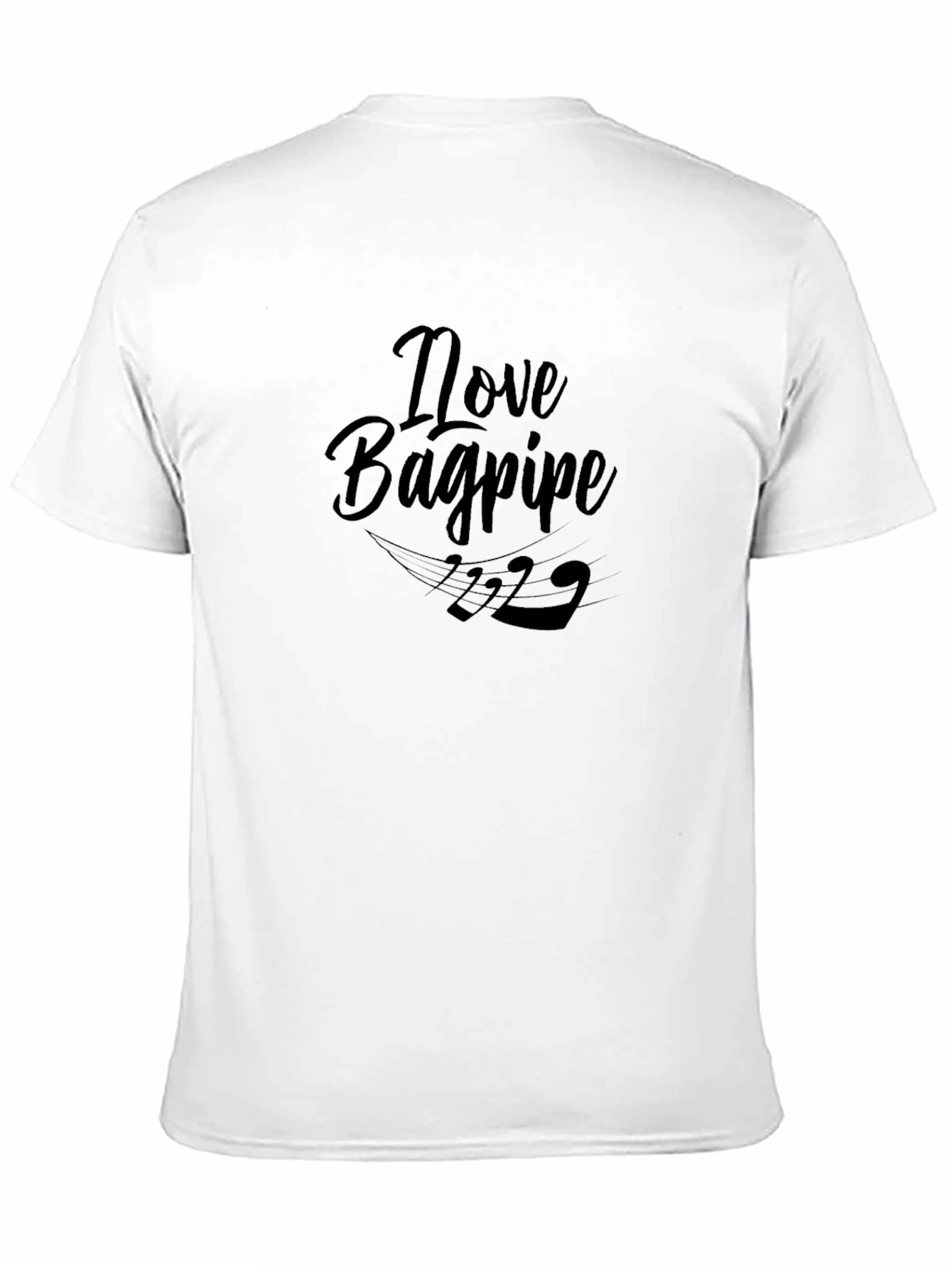 I Love Bagpipes Black T-Shirt
