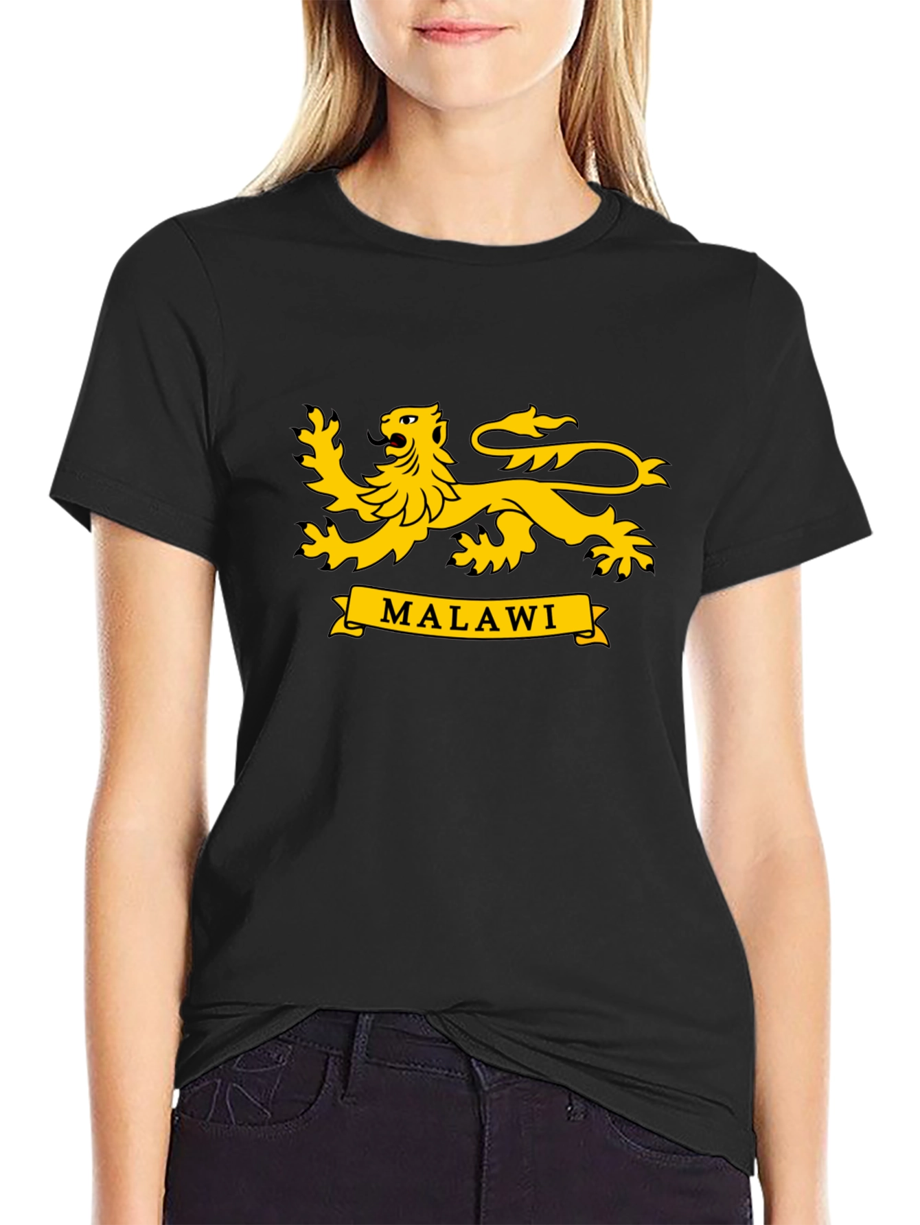 Malawi Lion Crest T-Shirt - Black
