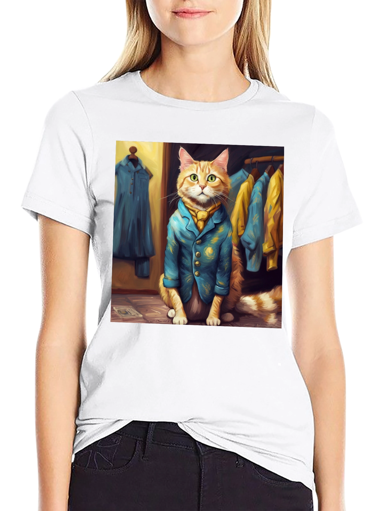 Dapper Cat T-Shirt - Trendy Feline Fashion
